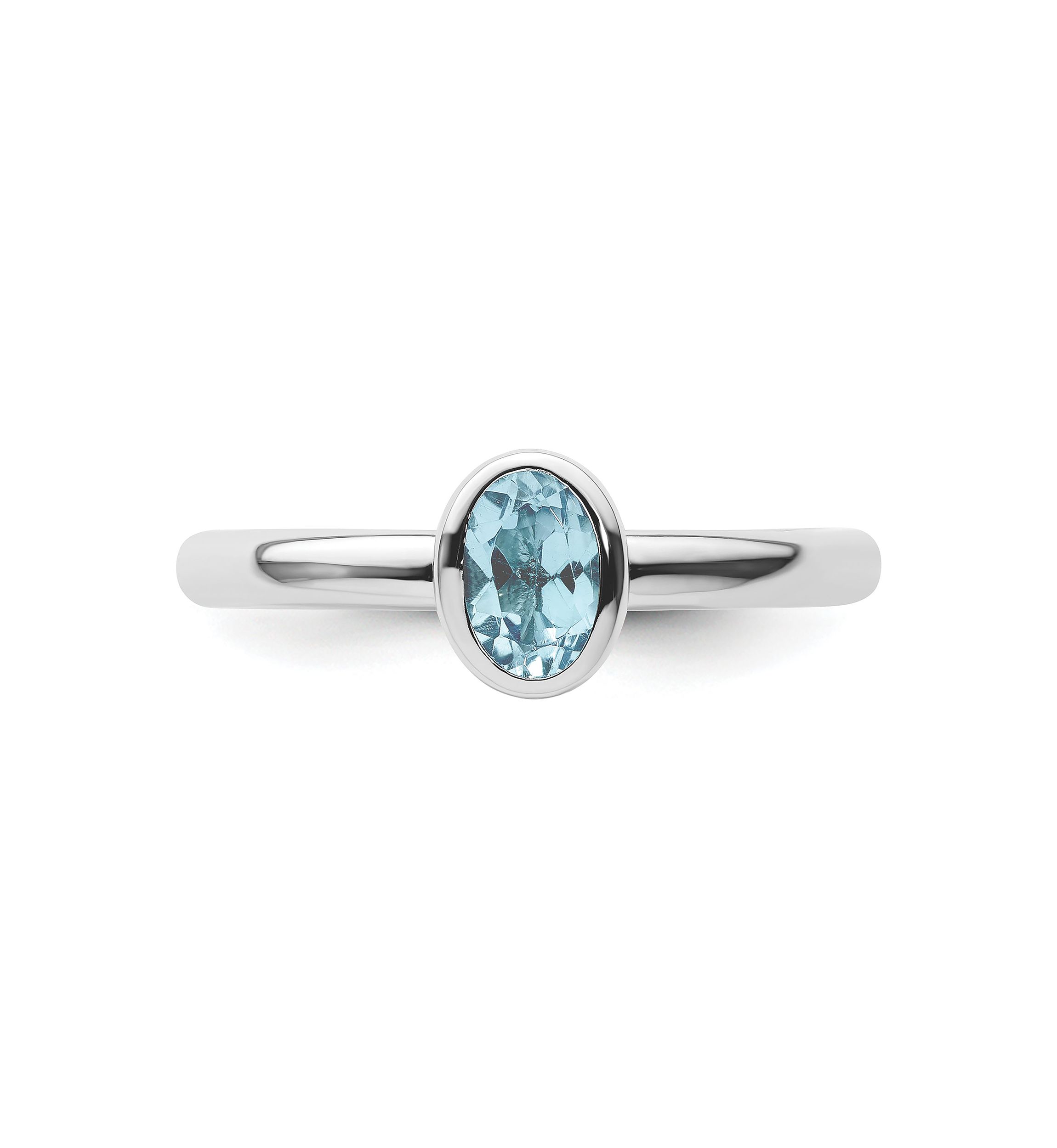 1/2 ct. t.w. Oval Blue Topaz Stackable Expressions Ring in Sterling Silver