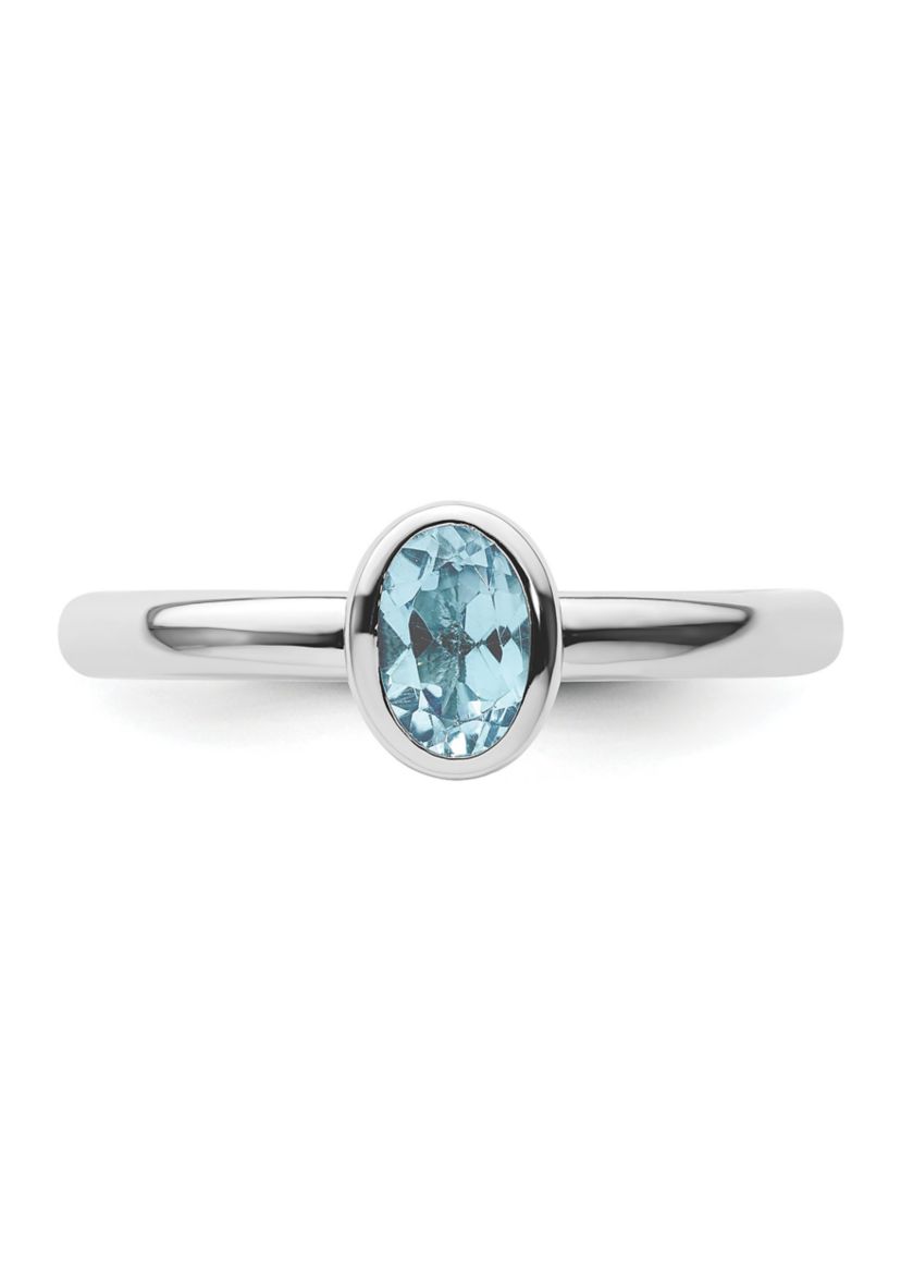 1/2 ct. t.w. Oval Blue Topaz Stackable Expressions Ring in Sterling Silver
