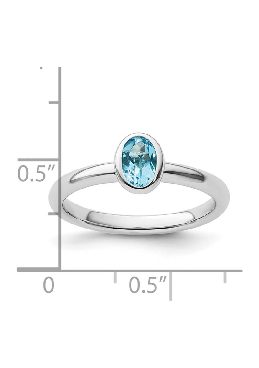 1/2 ct. t.w. Oval Blue Topaz Stackable Expressions Ring in Sterling Silver