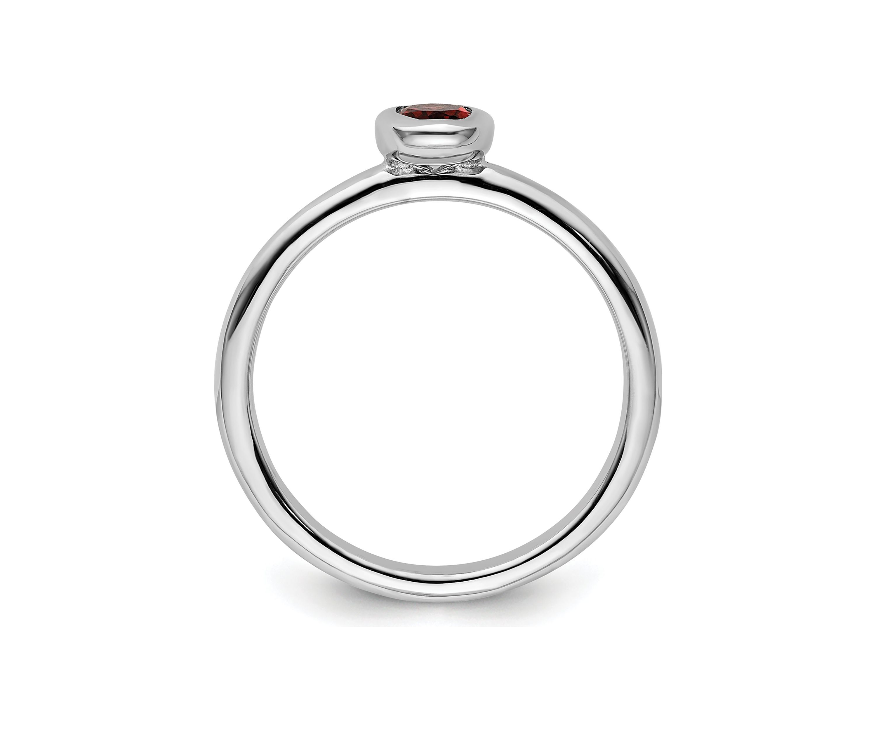 1/2 ct. t.w. Oval Garnet Stackable Expressions Ring in Sterling Silver
