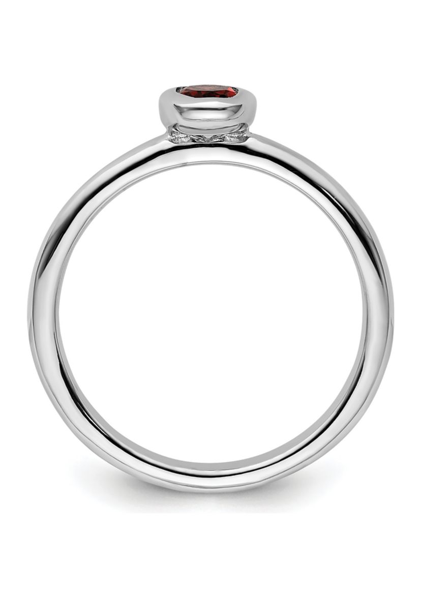 1/2 ct. t.w. Oval Garnet Stackable Expressions Ring in Sterling Silver