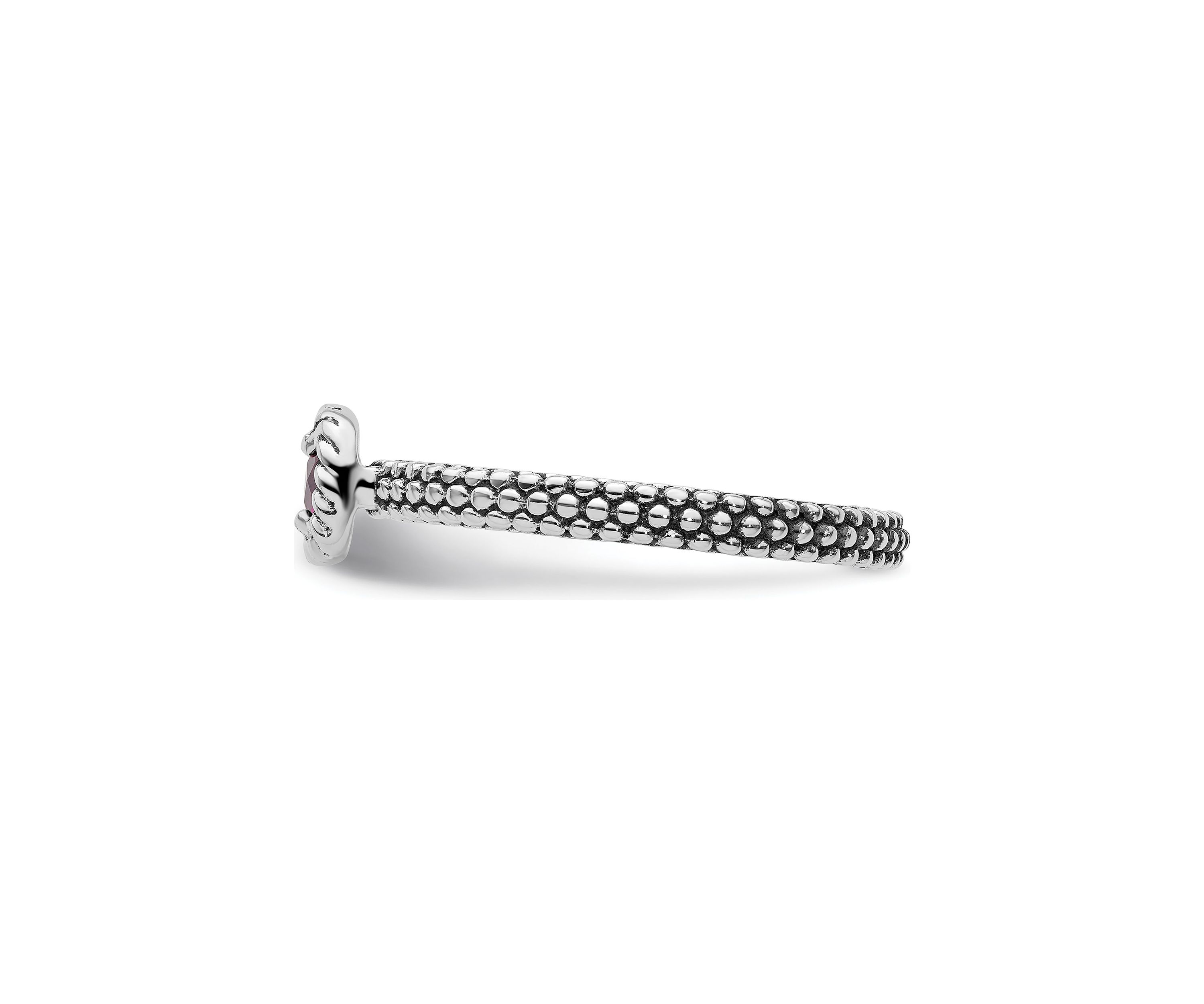 1/5 ct. t.w. Checker-cut Rhodolite Garnet Stackable Expressions Ring in Sterling Silver