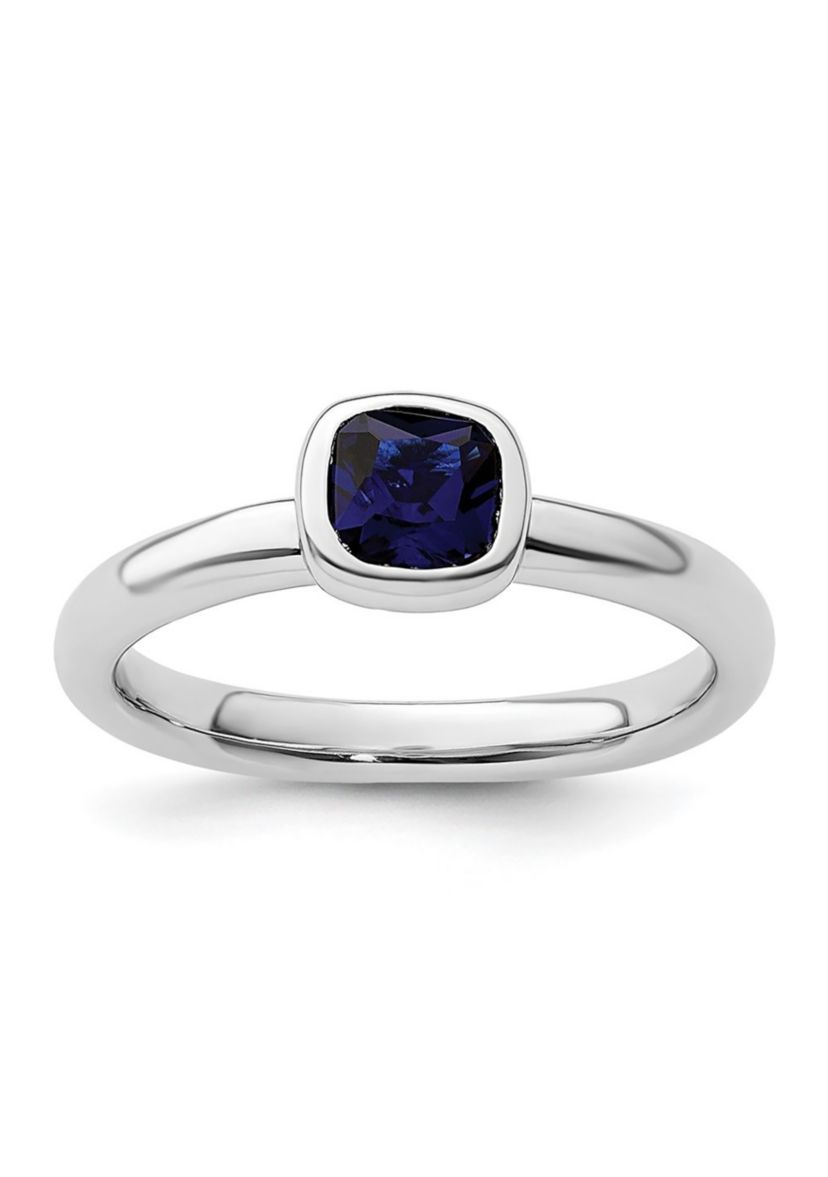 3/4 ct. t.w. Cushion-cut Lab Created Sapphire Stackable Expressions Ring in Sterling Silver