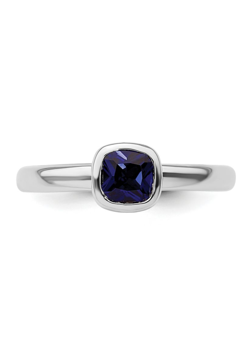 3/4 ct. t.w. Cushion-cut Lab Created Sapphire Stackable Expressions Ring in Sterling Silver