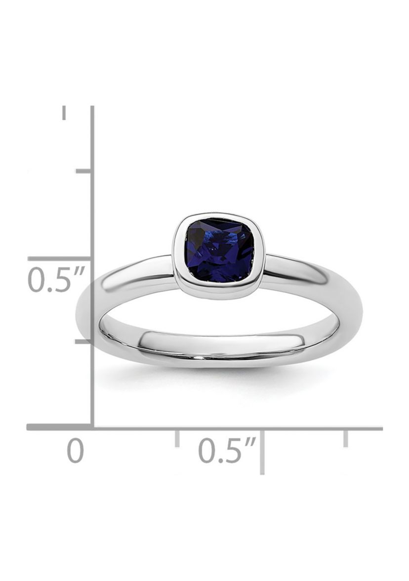 3/4 ct. t.w. Cushion-cut Lab Created Sapphire Stackable Expressions Ring in Sterling Silver