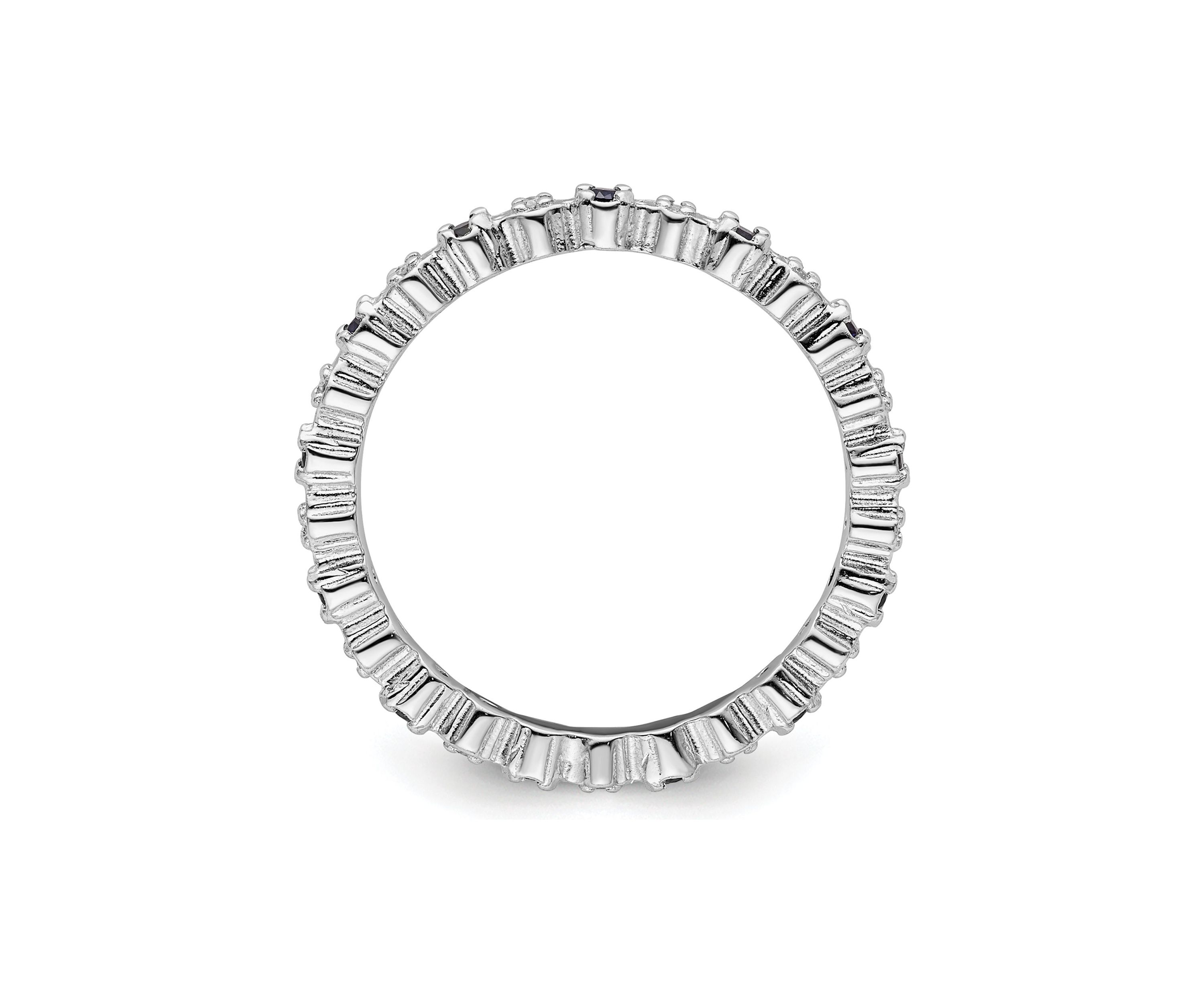 1/4 ct. t.w. Lab Created Sapphire and 1/10 ct. t.w. Diamond Stackable Expressions Ring in Sterling Silver
