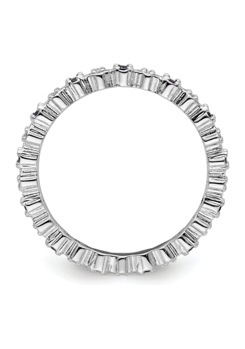 1/4 ct. t.w. Lab Created Sapphire and 1/10 ct. t.w. Diamond Stackable Expressions Ring in Sterling Silver