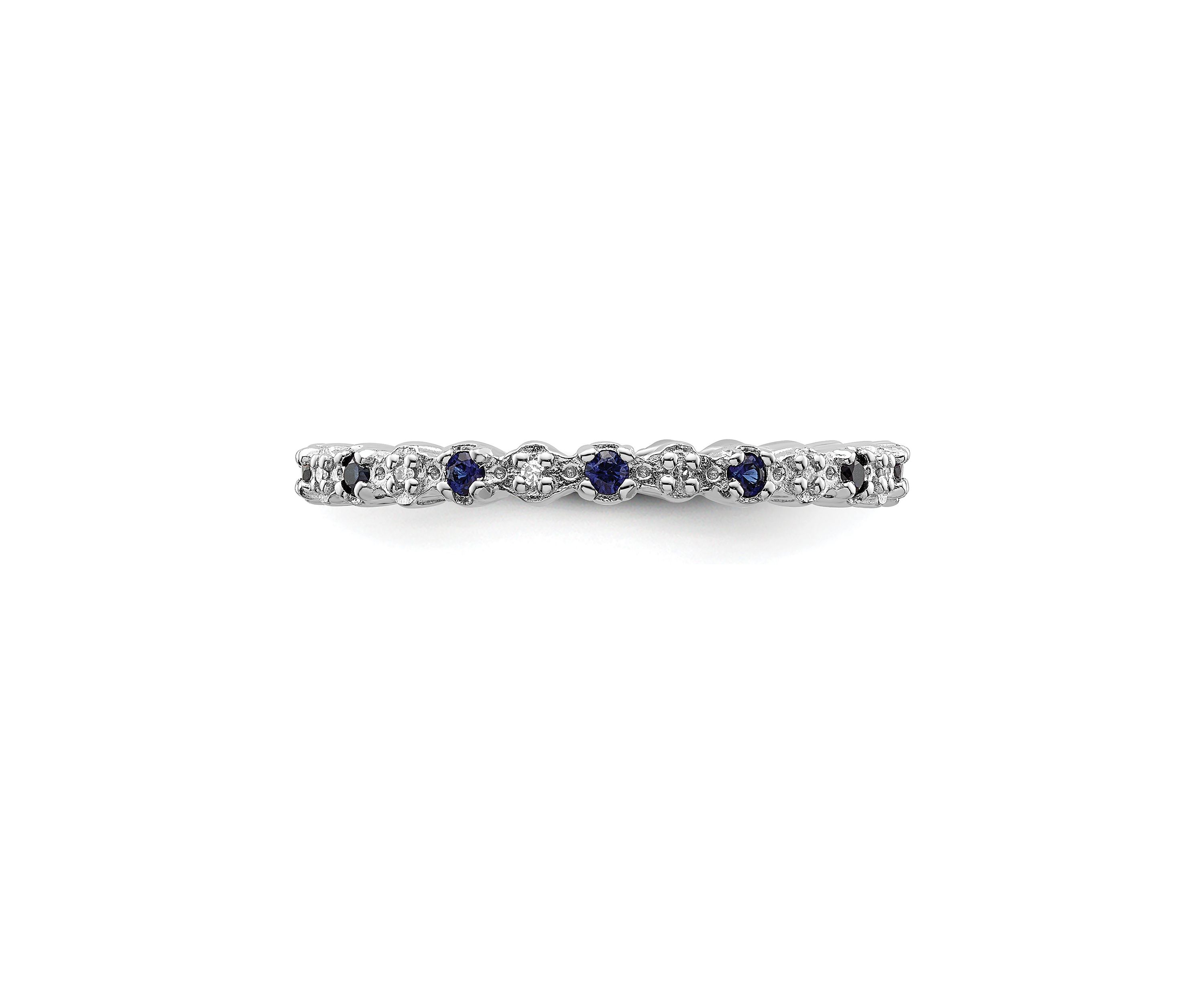 1/4 ct. t.w. Lab Created Sapphire and 1/10 ct. t.w. Diamond Stackable Expressions Ring in Sterling Silver