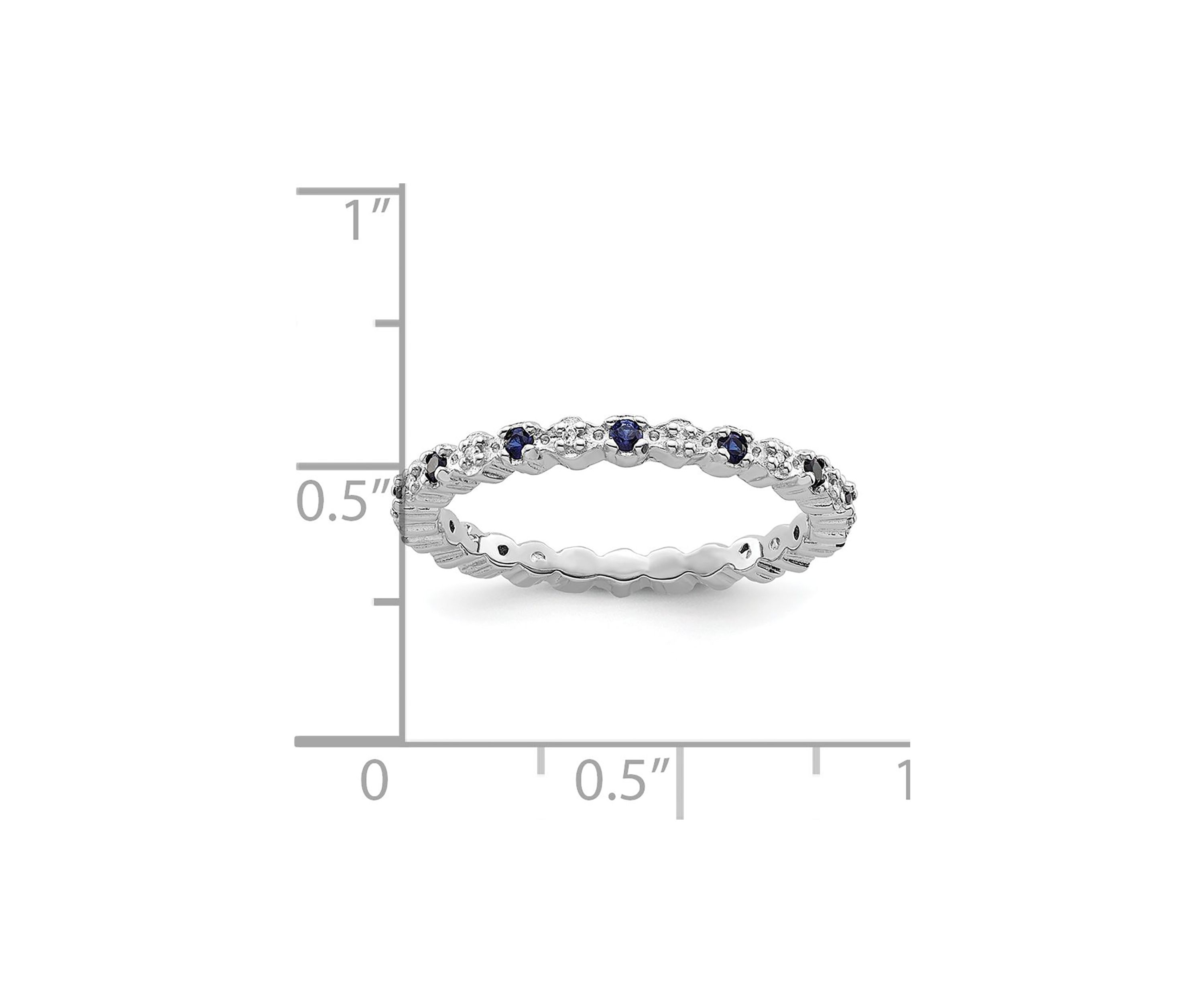 1/4 ct. t.w. Lab Created Sapphire and 1/10 ct. t.w. Diamond Stackable Expressions Ring in Sterling Silver