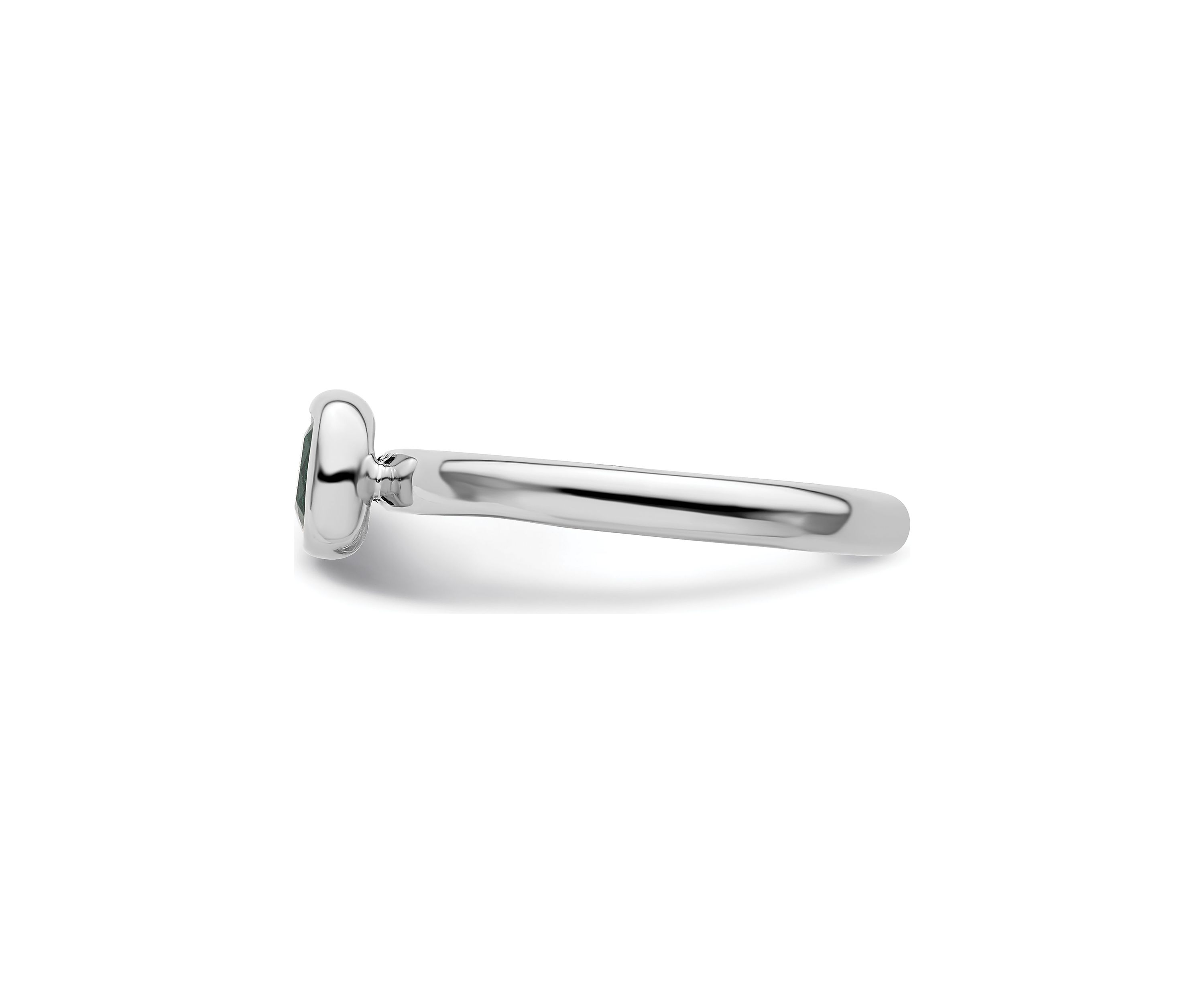 Lab Created 1/2 ct. t.w. Cushion-cut Created Emerald Stackable Expressions Ring in Sterling Silver
