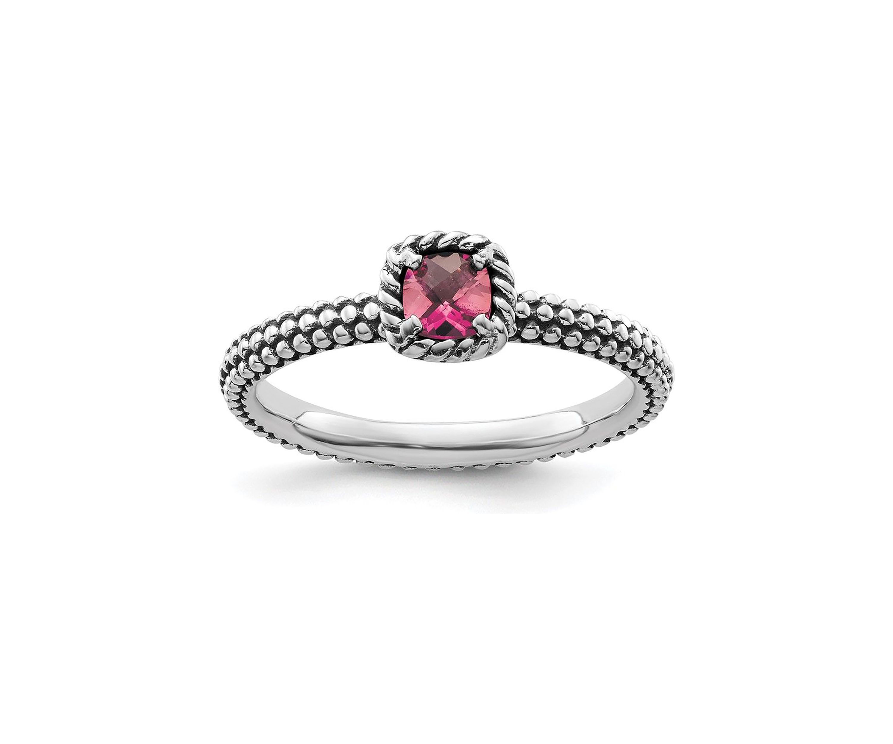 Belk & Co. 1/4 ct. t.w. Checker-cut Pink Tourmaline Stackable ...