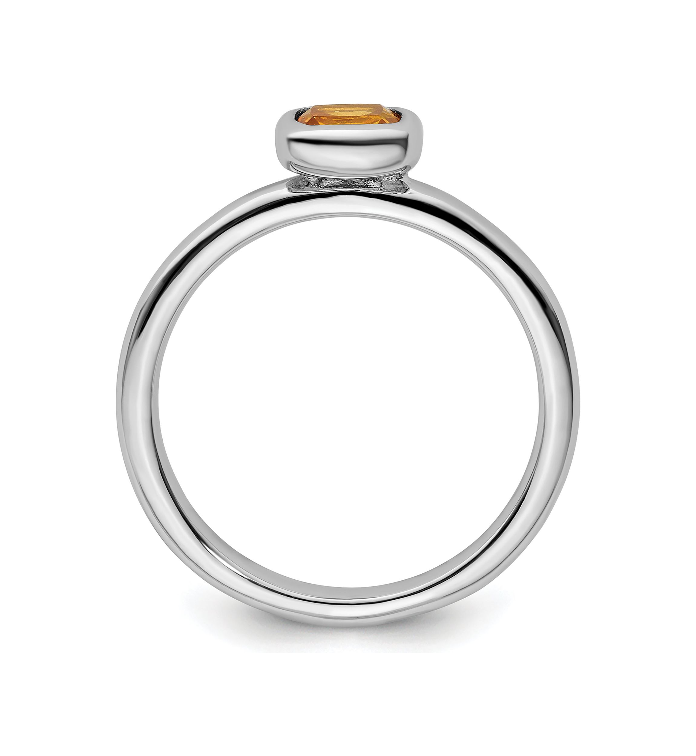 1/2 ct. t.w. Cushion-cut Citrine Stackable Expressions Ring in Sterling Silver