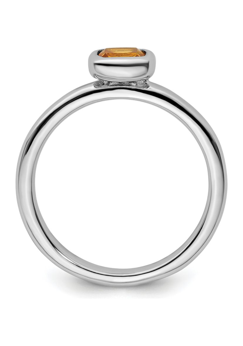 1/2 ct. t.w. Cushion-cut Citrine Stackable Expressions Ring in Sterling Silver