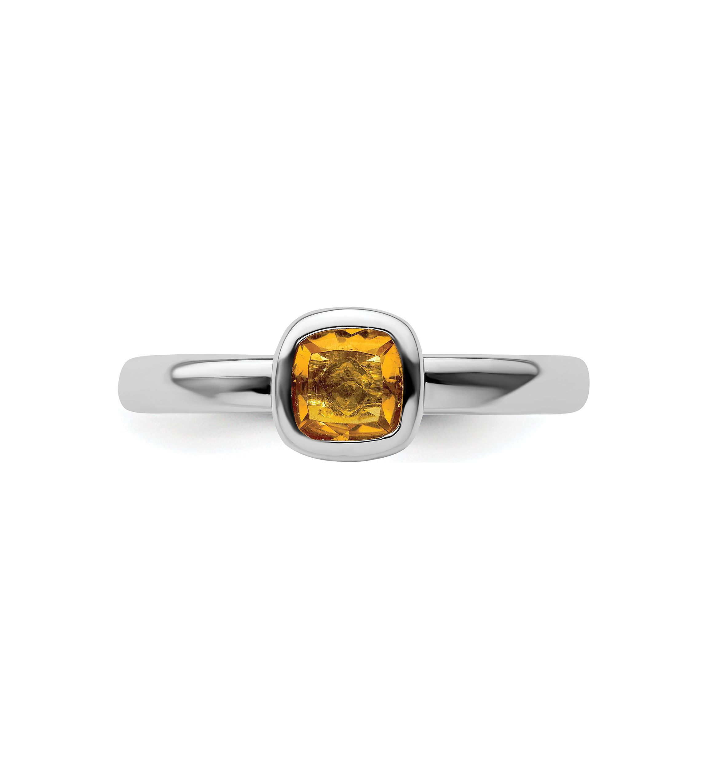 1/2 ct. t.w. Cushion-cut Citrine Stackable Expressions Ring in Sterling Silver