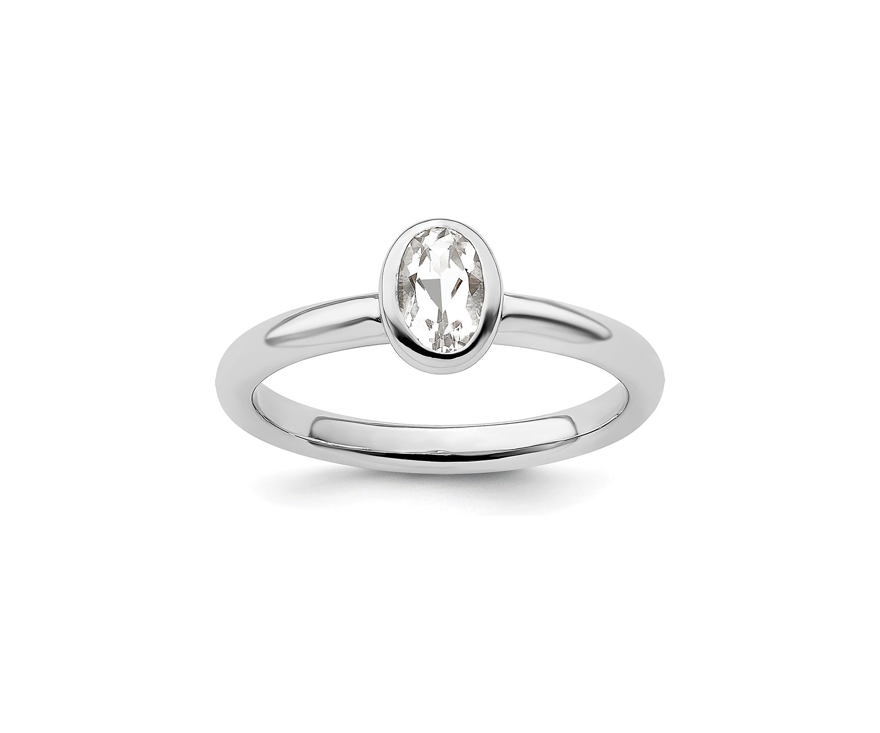 1/2 ct. t.w. Oval White Topaz Stackable Expressions Ring in Sterling Silver