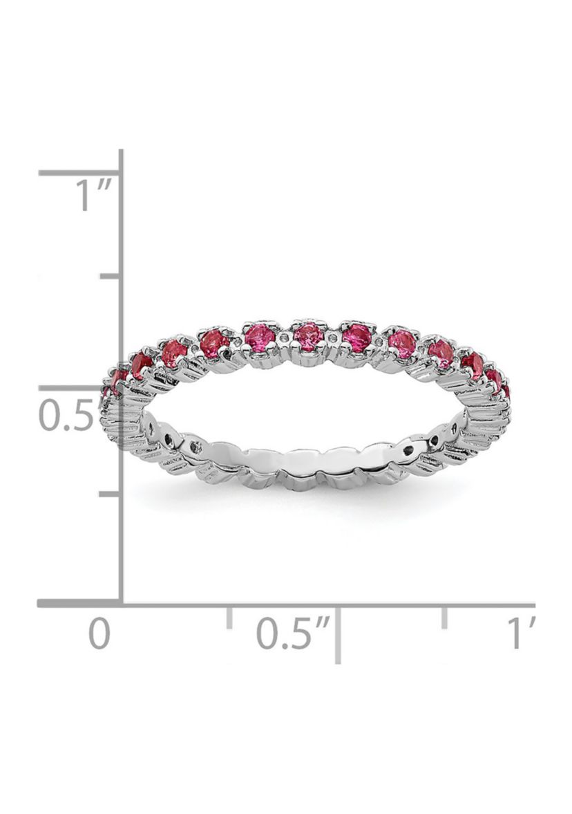 3/8 ct. t.w. Pink Tourmaline Stackable Expressions Ring in Sterling Silver