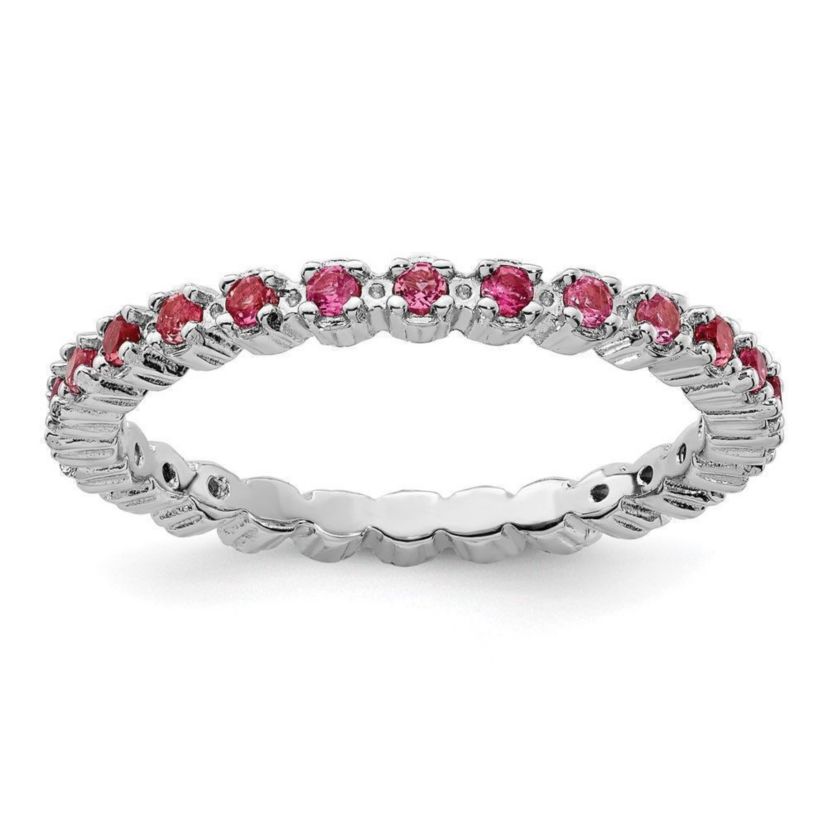3/8 ct. t.w. Pink Tourmaline Stackable Expressions Ring in Sterling Silver