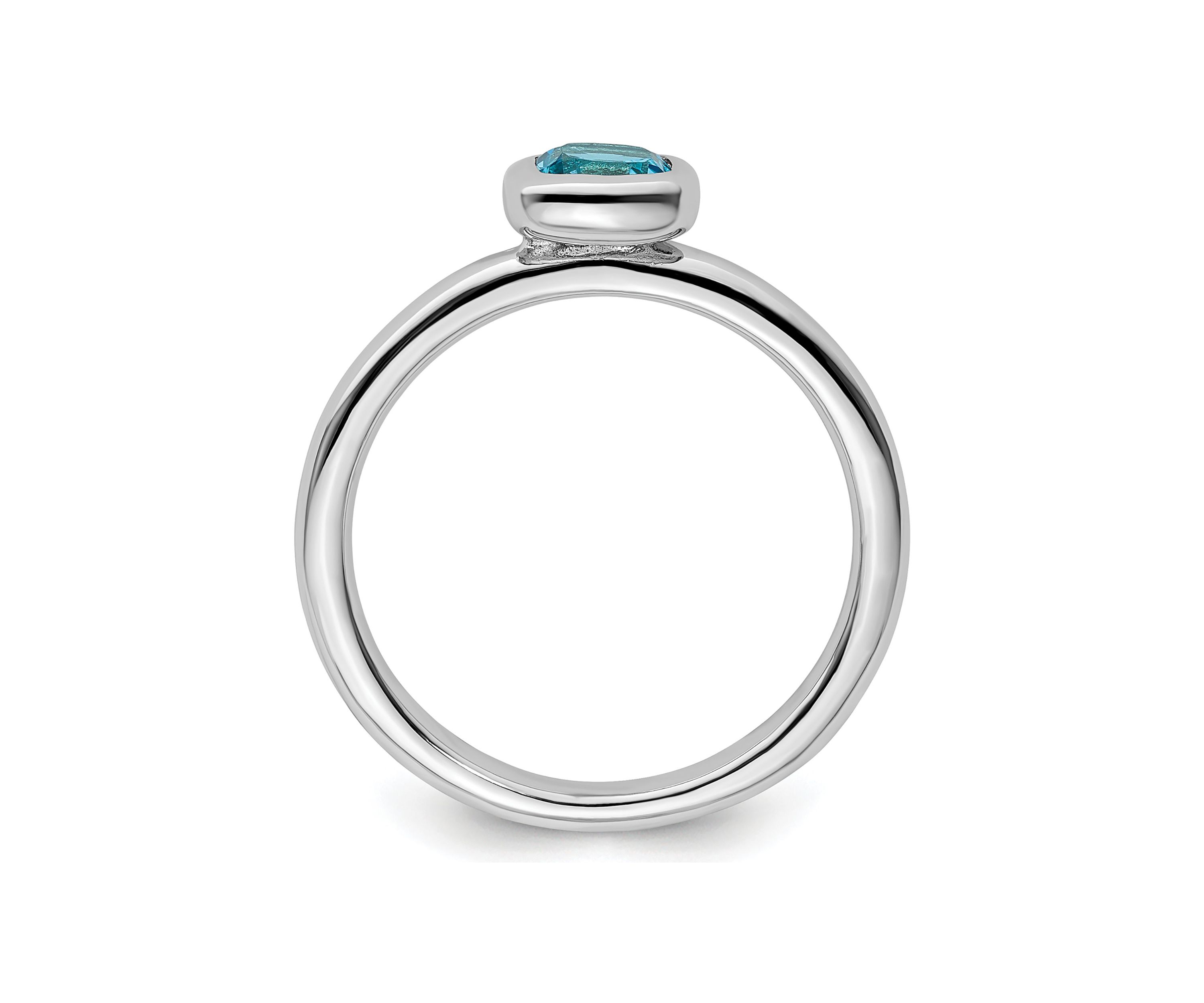 5/8 ct. t.w. Cushion-cut Blue Topaz Stackable Expressions Ring in Sterling Silver