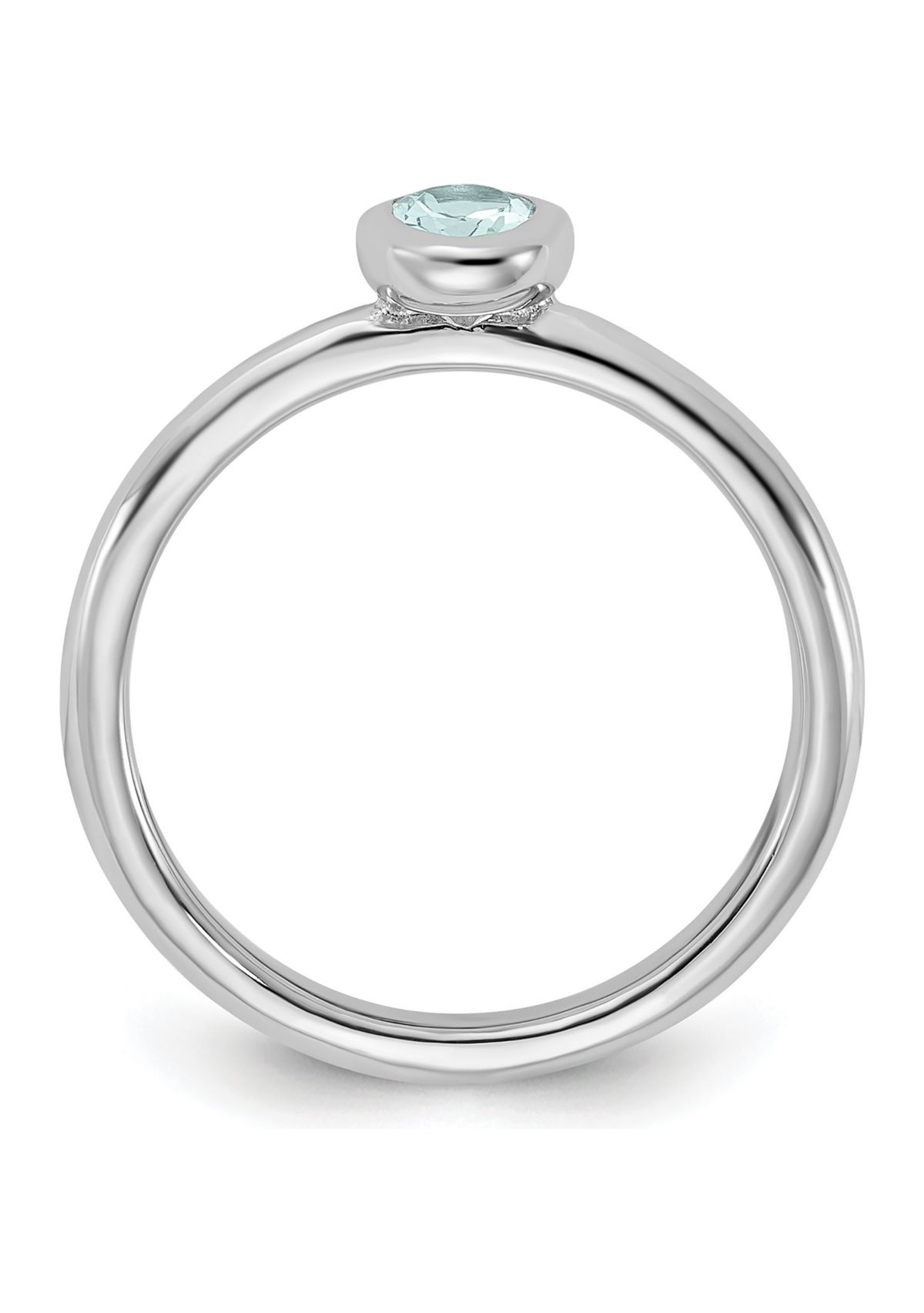 3/8 ct. t.w. Oval Aquamarine Stackable Expressions Ring in Sterling Silver