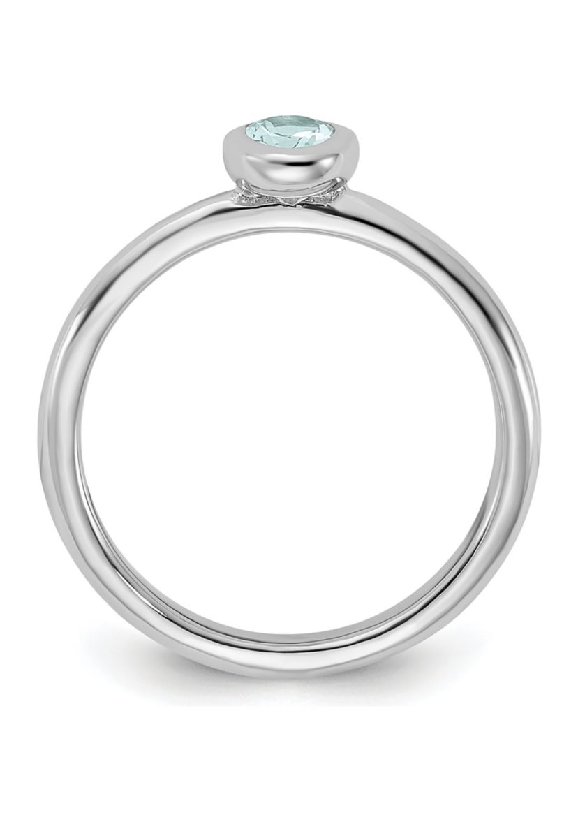 3/8 ct. t.w. Oval Aquamarine Stackable Expressions Ring in Sterling Silver