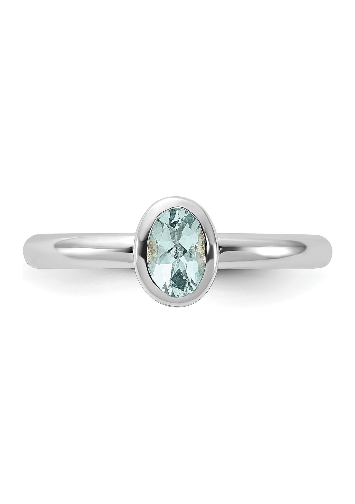 3/8 ct. t.w. Oval Aquamarine Stackable Expressions Ring in Sterling Silver