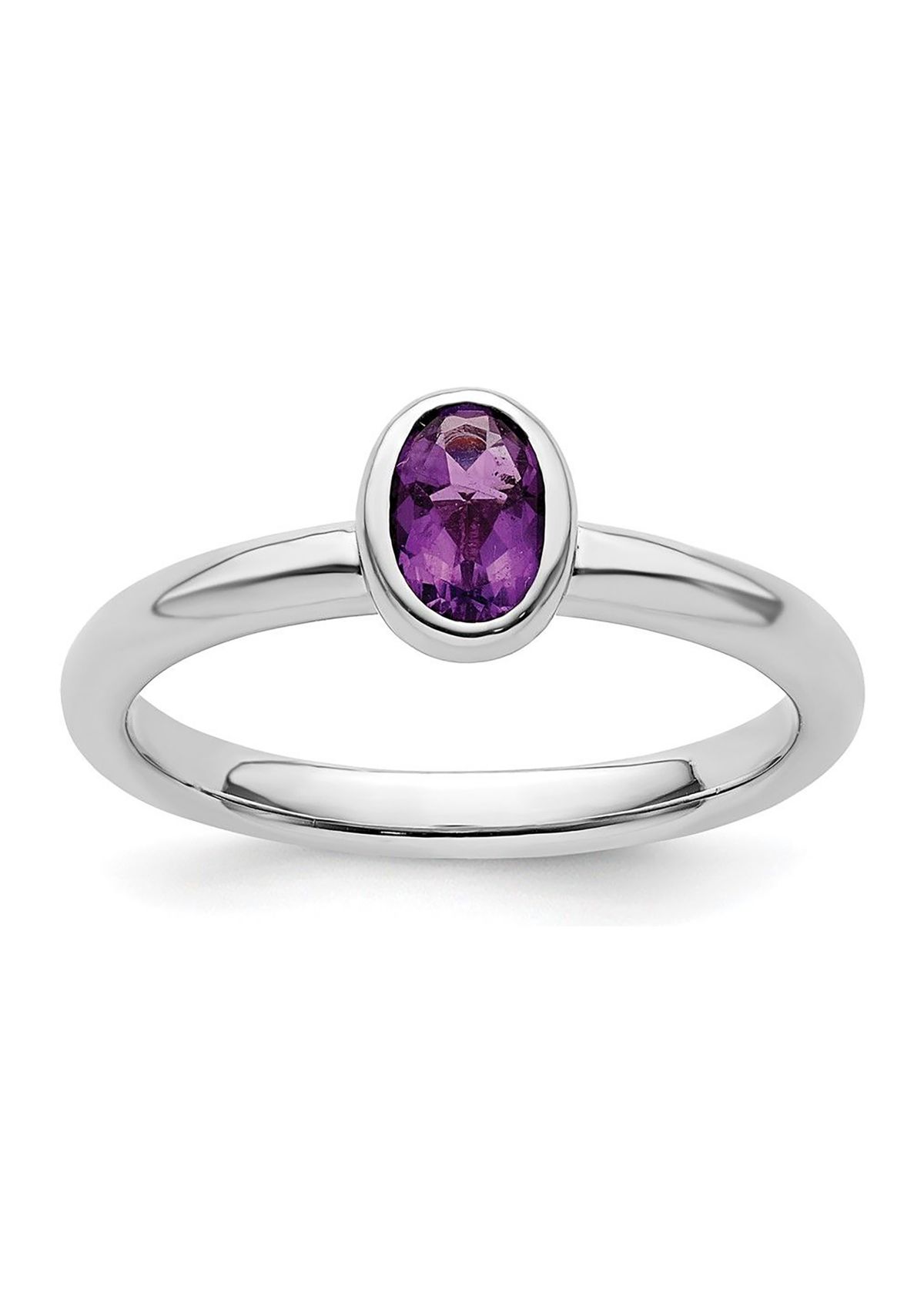 3/8 ct. t.w. Oval Amethyst Stackable Expressions Ring in Sterling Silver