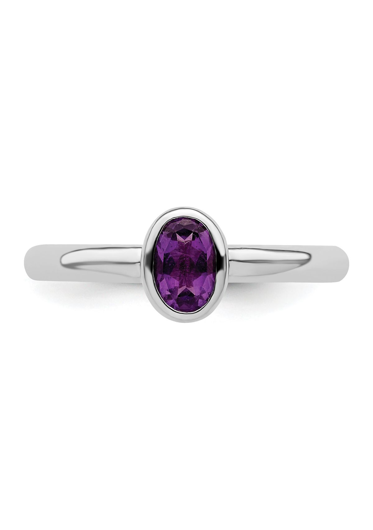 3/8 ct. t.w. Oval Amethyst Stackable Expressions Ring in Sterling Silver