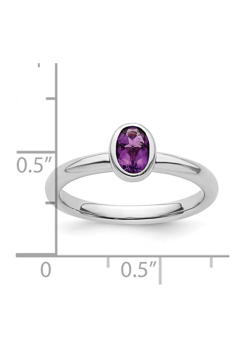 3/8 ct. t.w. Oval Amethyst Stackable Expressions Ring in Sterling Silver