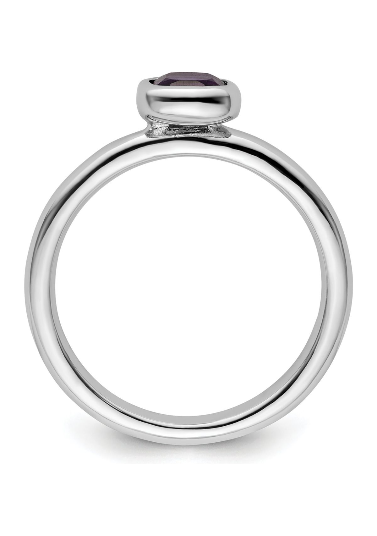 1/2 ct. t.w. Cushion-cut Amethyst Stackable Expressions Ring in Sterling Silver