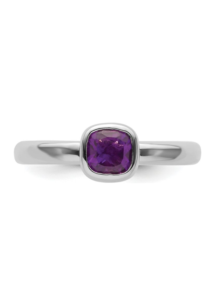 1/2 ct. t.w. Cushion-cut Amethyst Stackable Expressions Ring in Sterling Silver