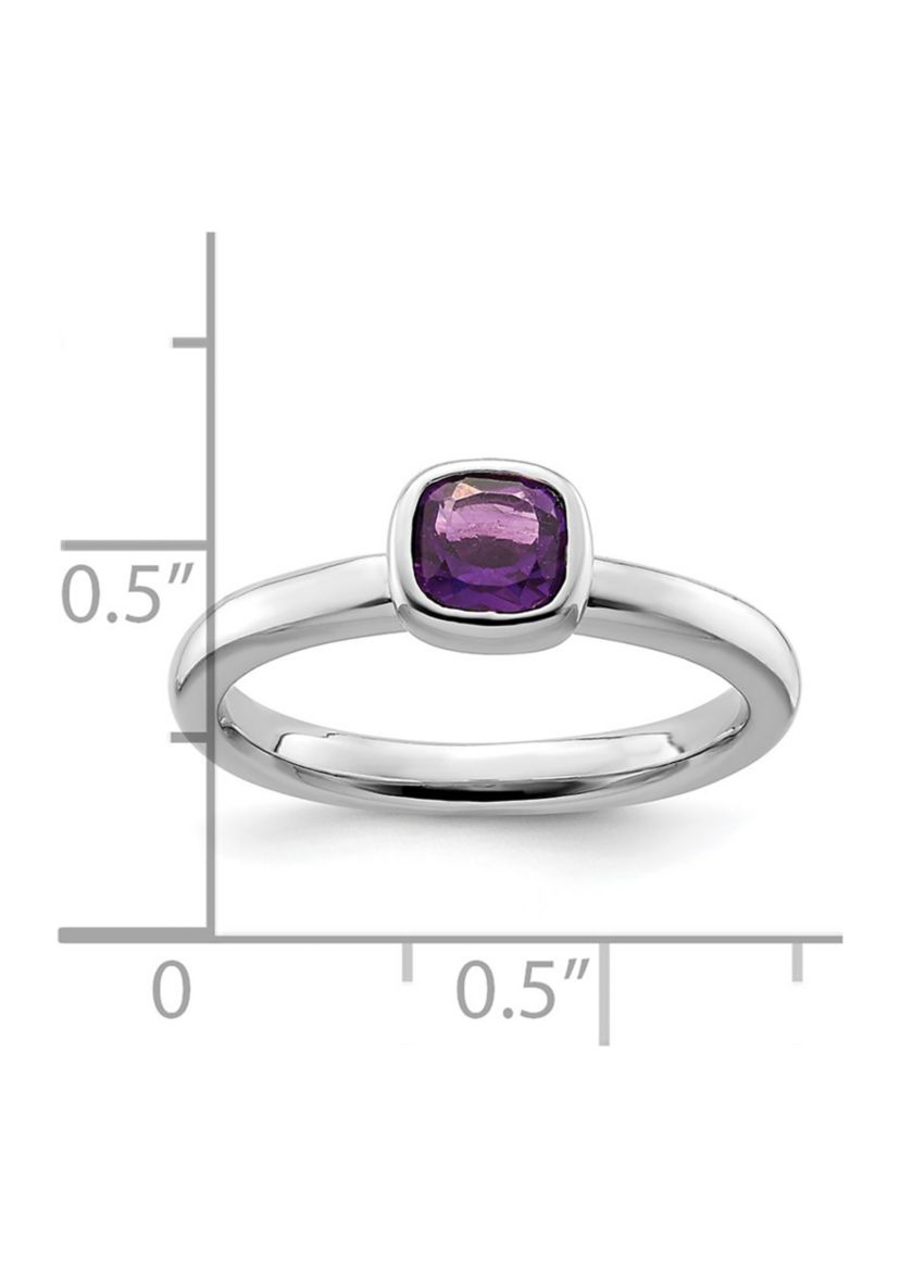 1/2 ct. t.w. Cushion-cut Amethyst Stackable Expressions Ring in Sterling Silver