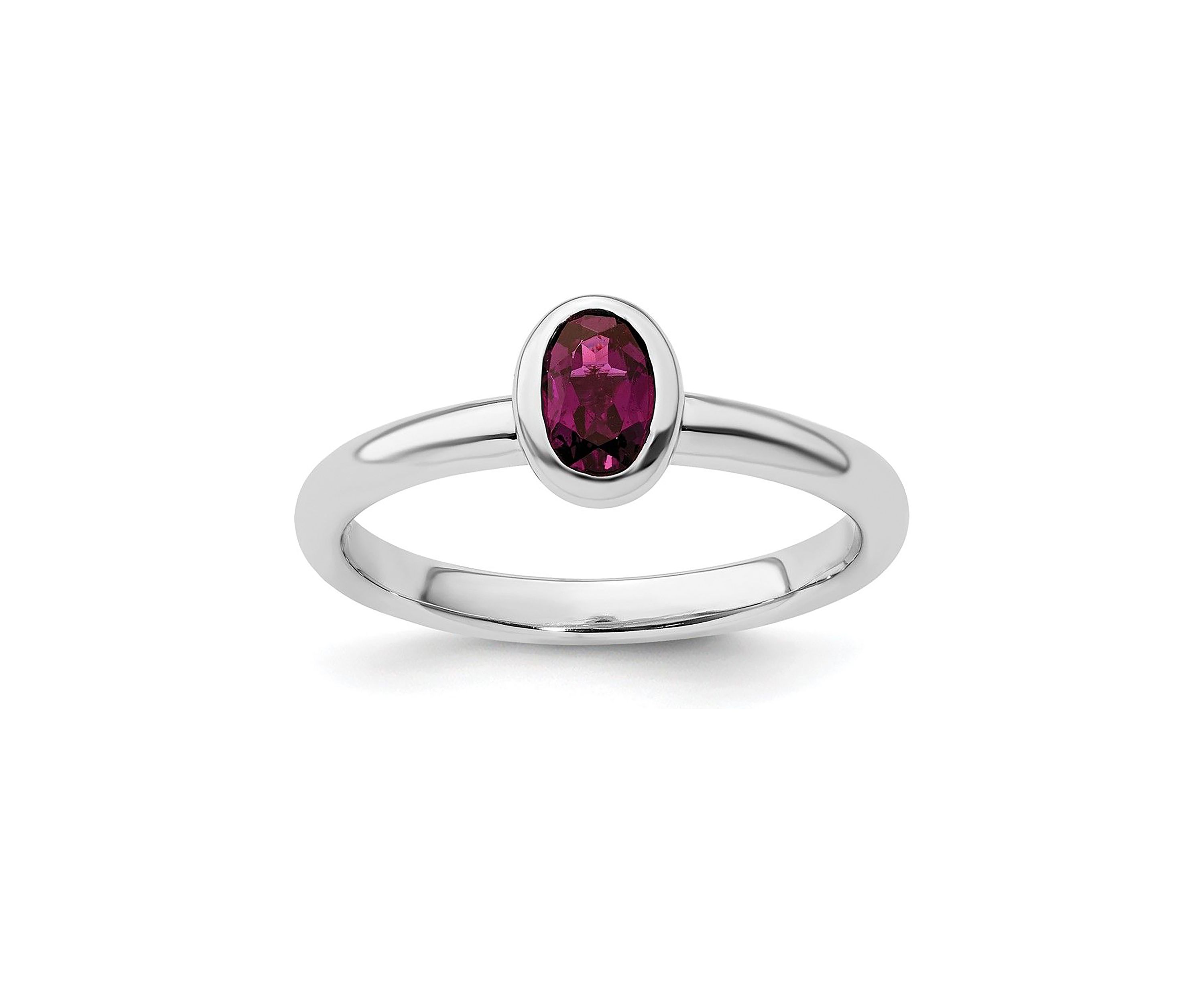5/8 ct. t.w. Oval Rhodolite Garnet Stackable Expressions Ring in Sterling Silver