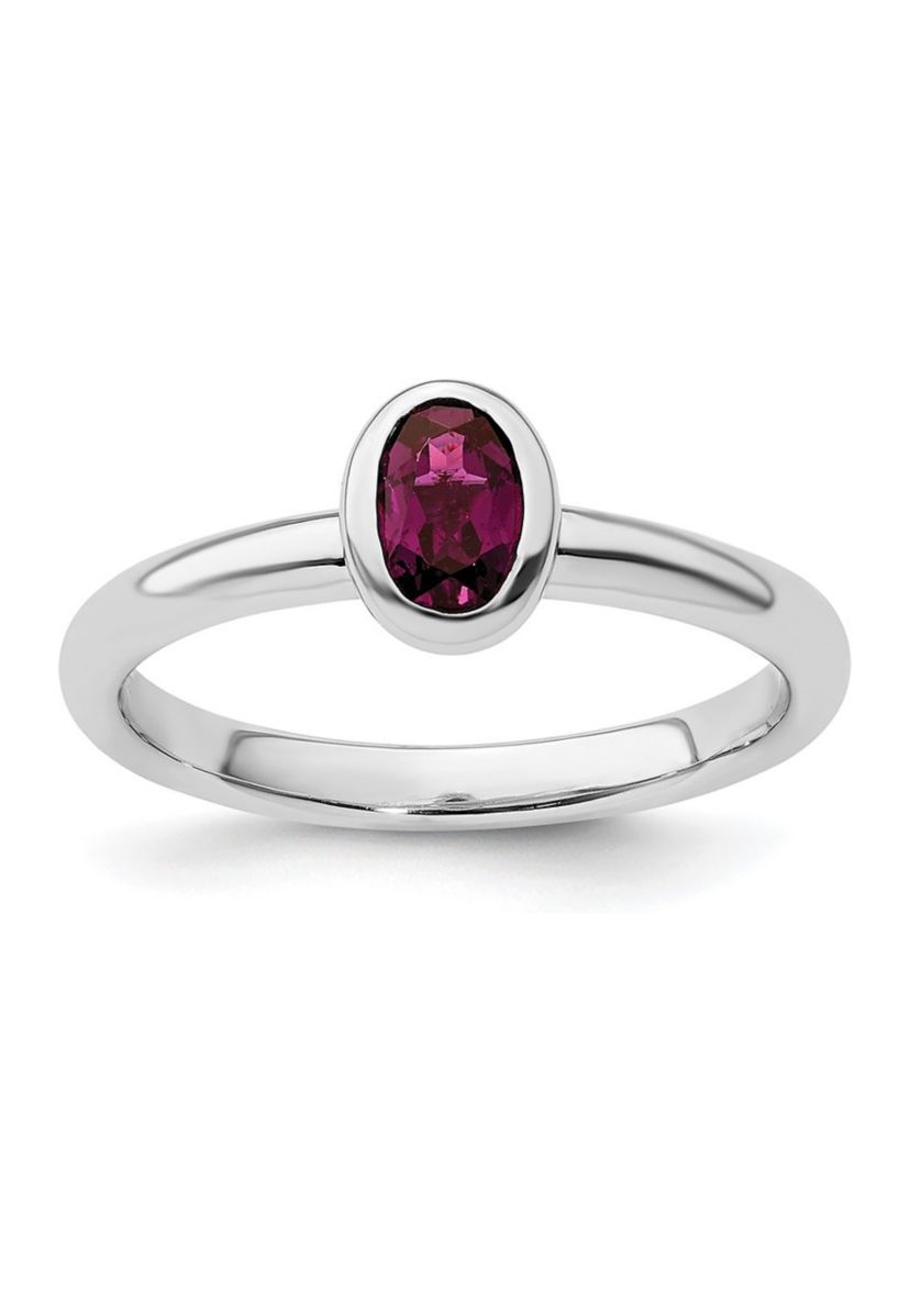 5/8 ct. t.w. Oval Rhodolite Garnet Stackable Expressions Ring in Sterling Silver