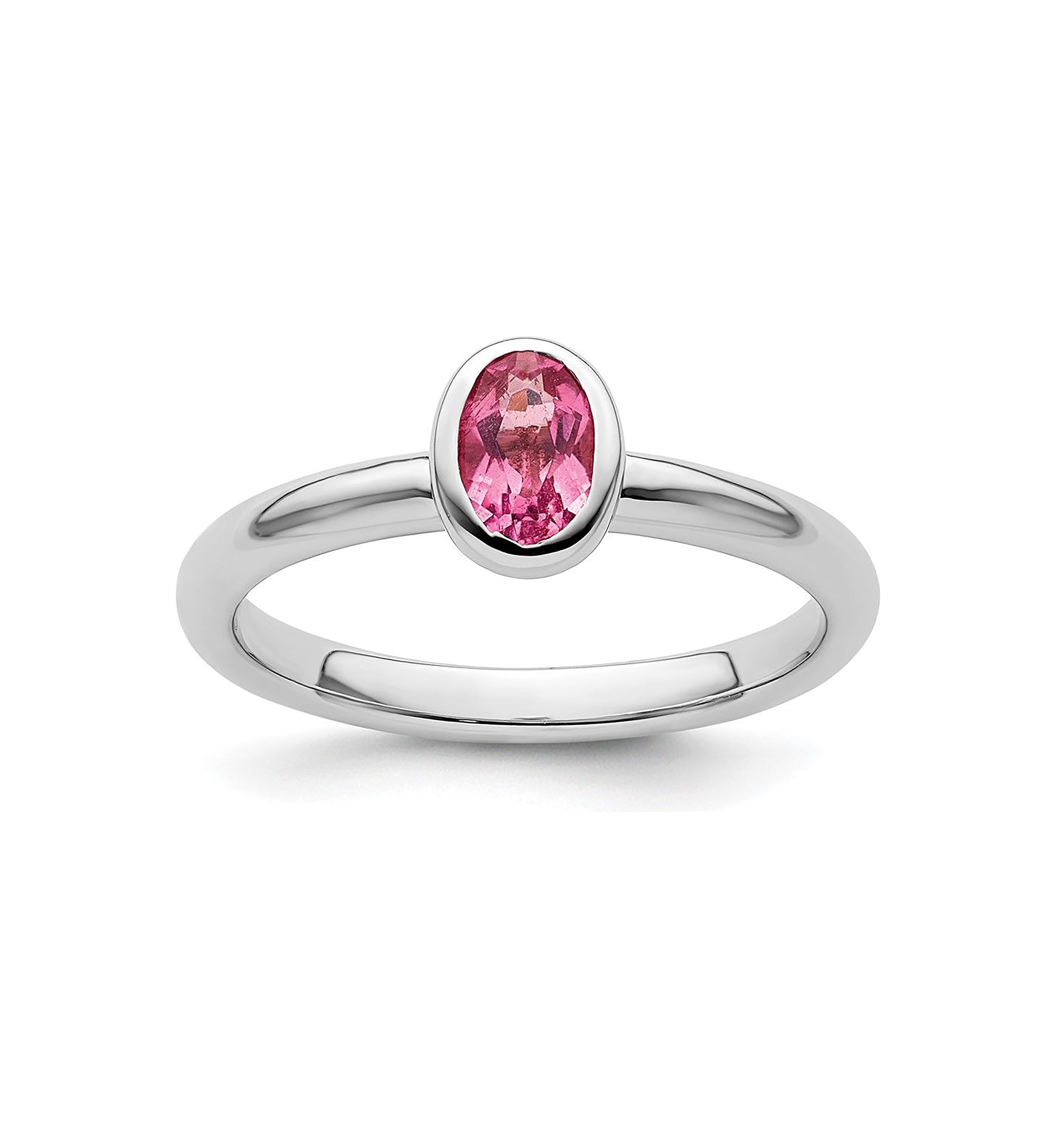 1/2 ct. t.w. Oval Pink Tourmaline Ring in Sterling Silver