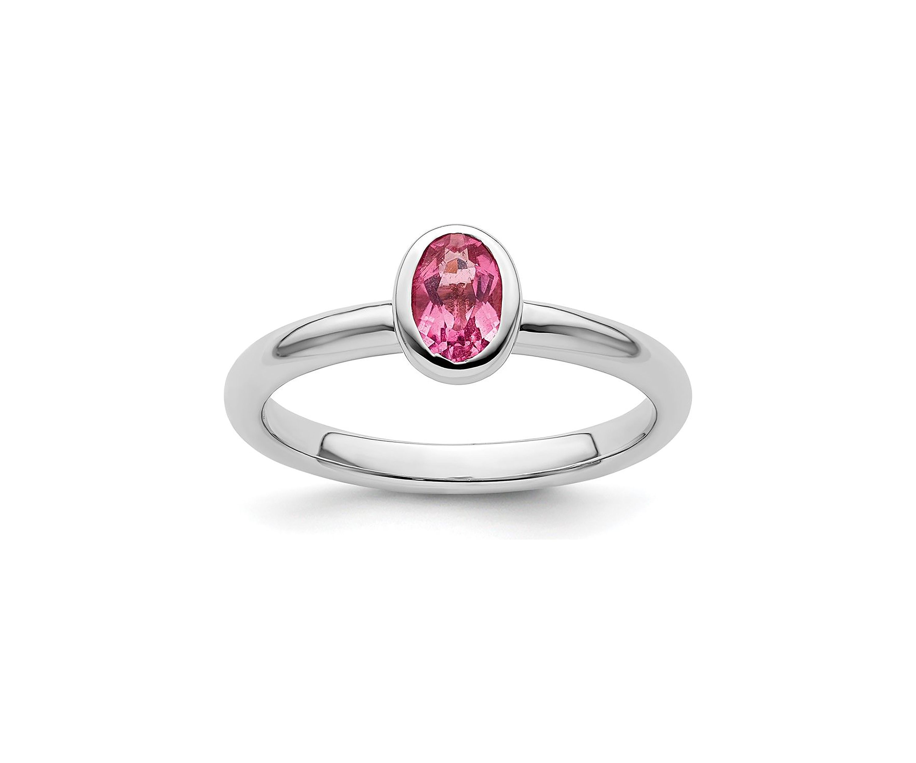 Belk & Co. 1/2 ct. t.w. Oval Pink Tourmaline Stackable Expressions Ring ...