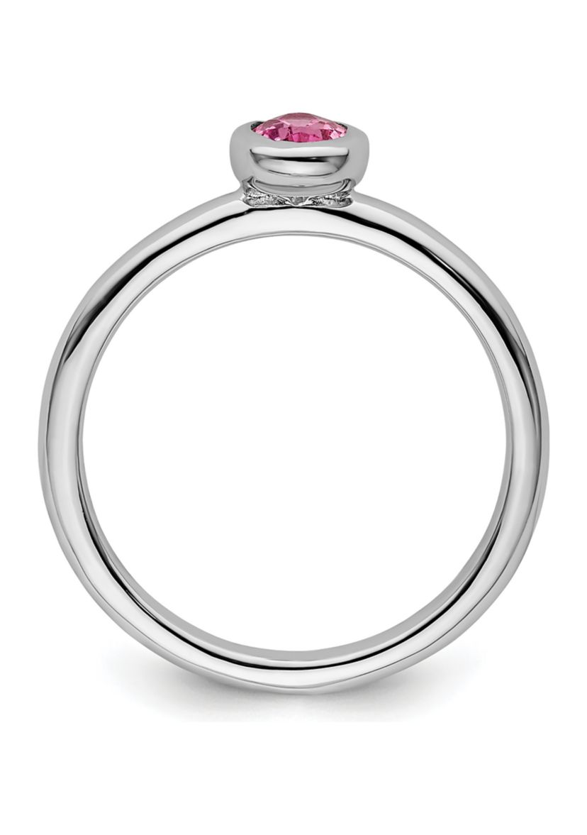 1/2 ct. t.w. Oval Pink Tourmaline Ring in Sterling Silver