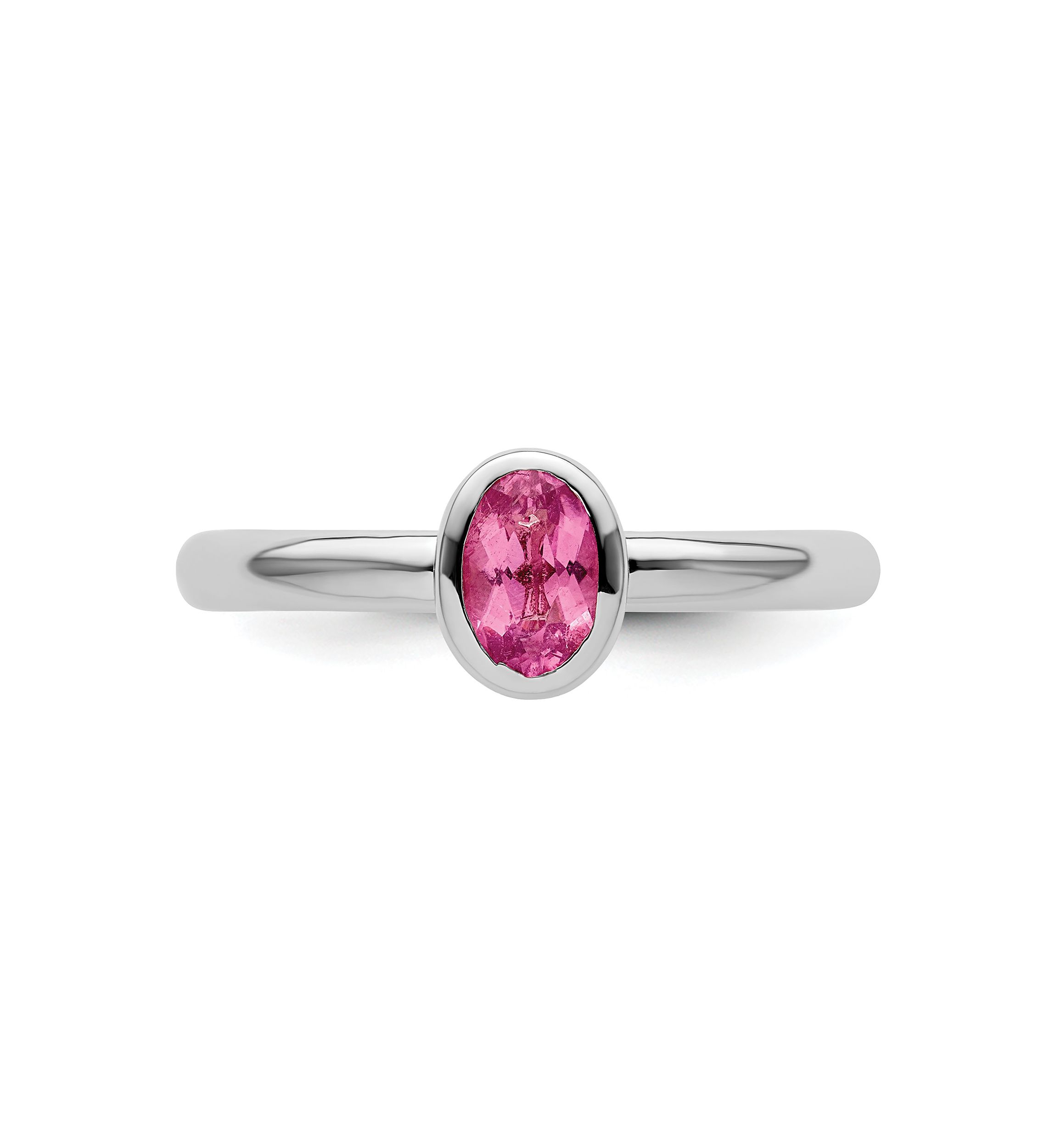 1/2 ct. t.w. Oval Pink Tourmaline Ring in Sterling Silver