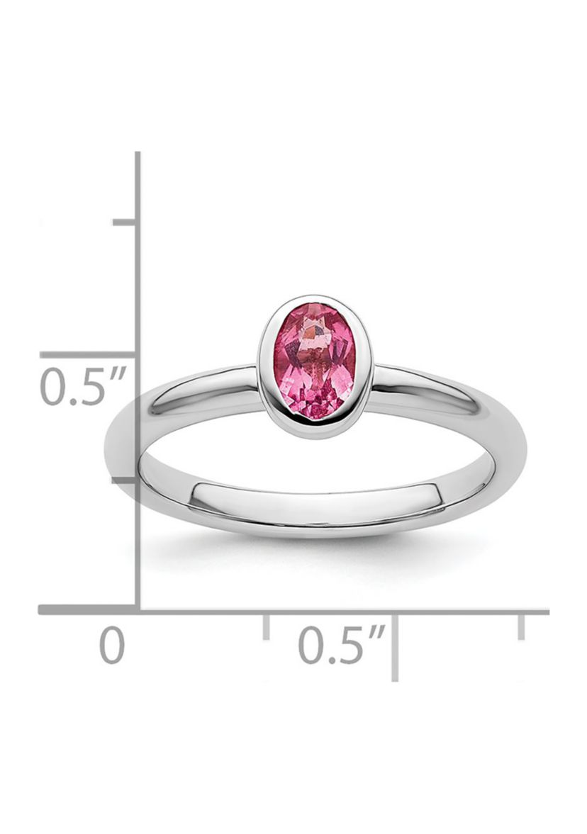 1/2 ct. t.w. Oval Pink Tourmaline Ring in Sterling Silver