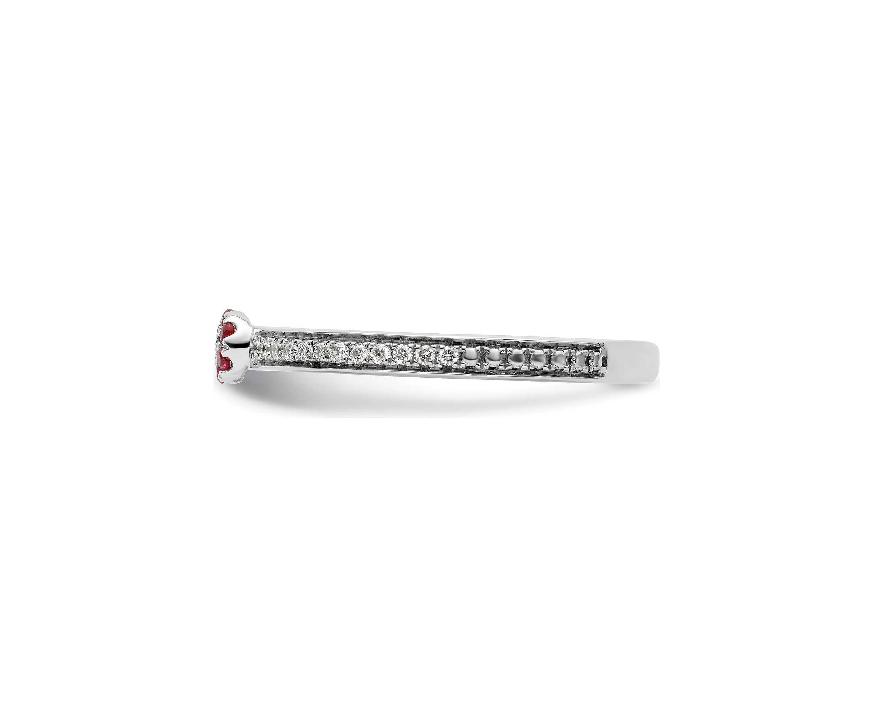 Lab Created 0.075 ct. t.w. Ruby and 1/8 ct. t.w. Diamond Stackable Expressions Ring in 14K Gold