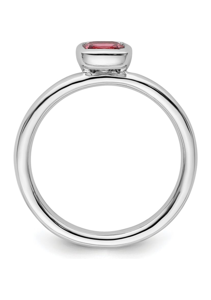 1/2 ct. t.w. Cushion-cut Pink Tourmaline Ring in Sterling Silver