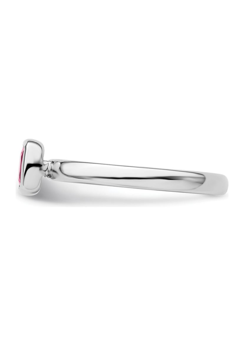 1/2 ct. t.w. Cushion-cut Pink Tourmaline Ring in Sterling Silver