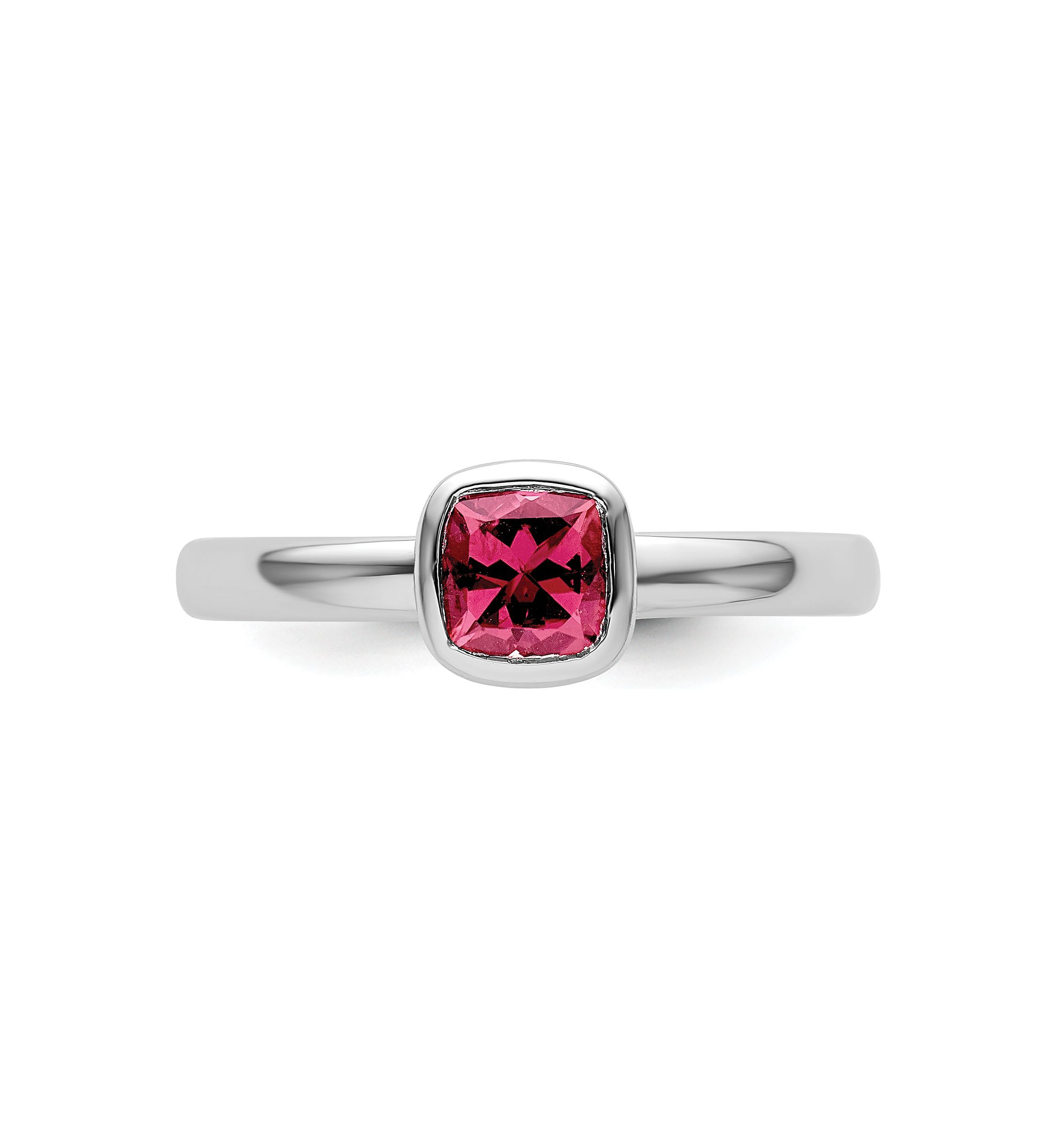 1/2 ct. t.w. Cushion-cut Pink Tourmaline Ring in Sterling Silver