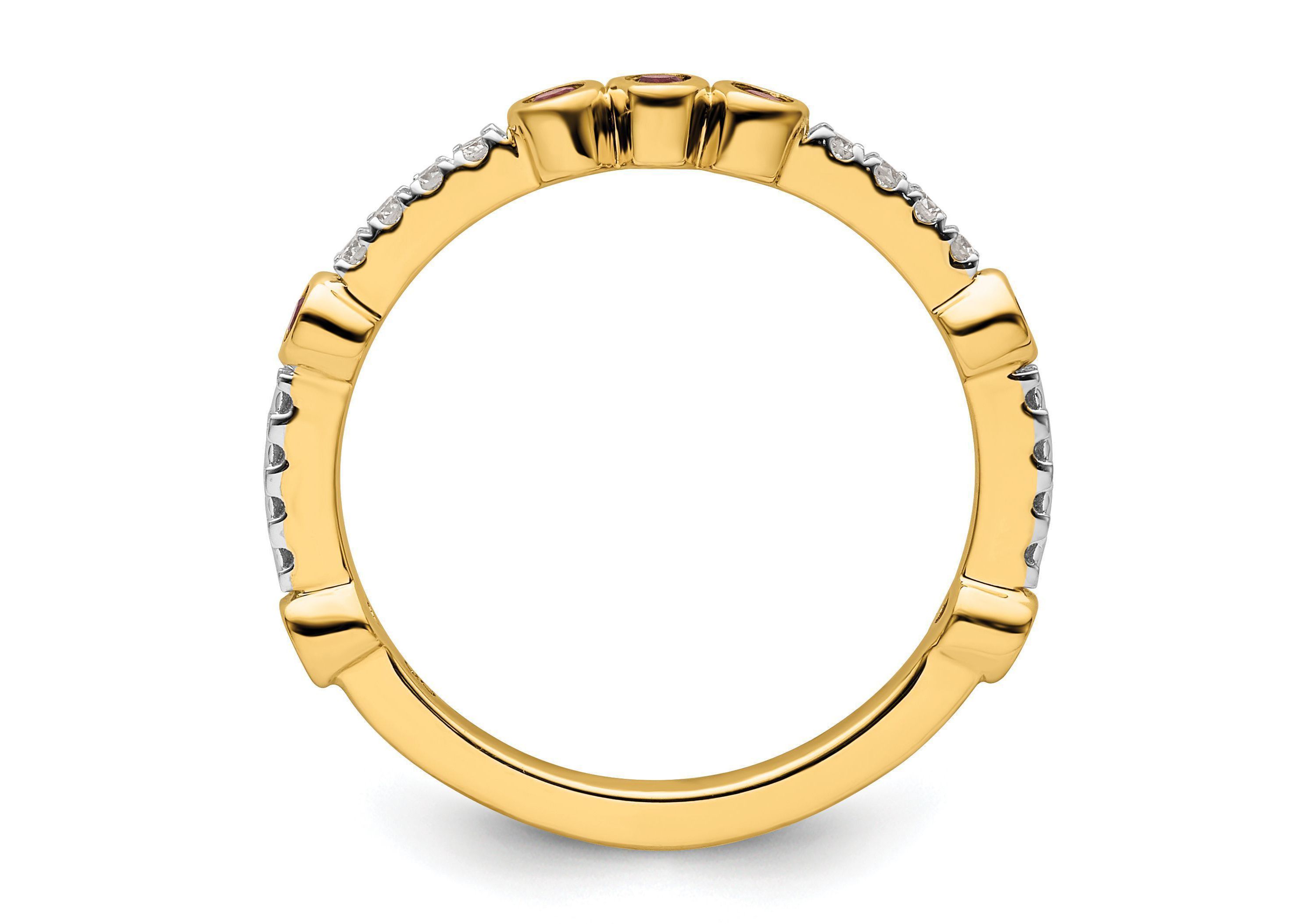 1/5 ct. t.w. Rhodolite Garnet and 1/10 ct. t.w. Diamond Stackable Expressions Ring in 14K Gold