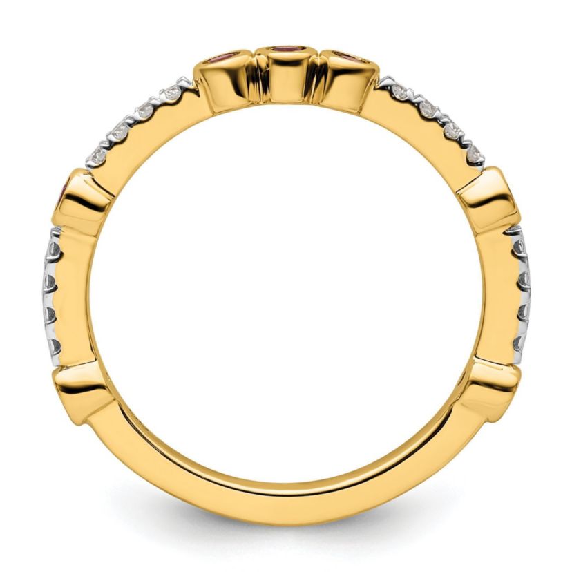 1/5 ct. t.w. Rhodolite Garnet and 1/10 ct. t.w. Diamond Stackable Expressions Ring in 14K Gold