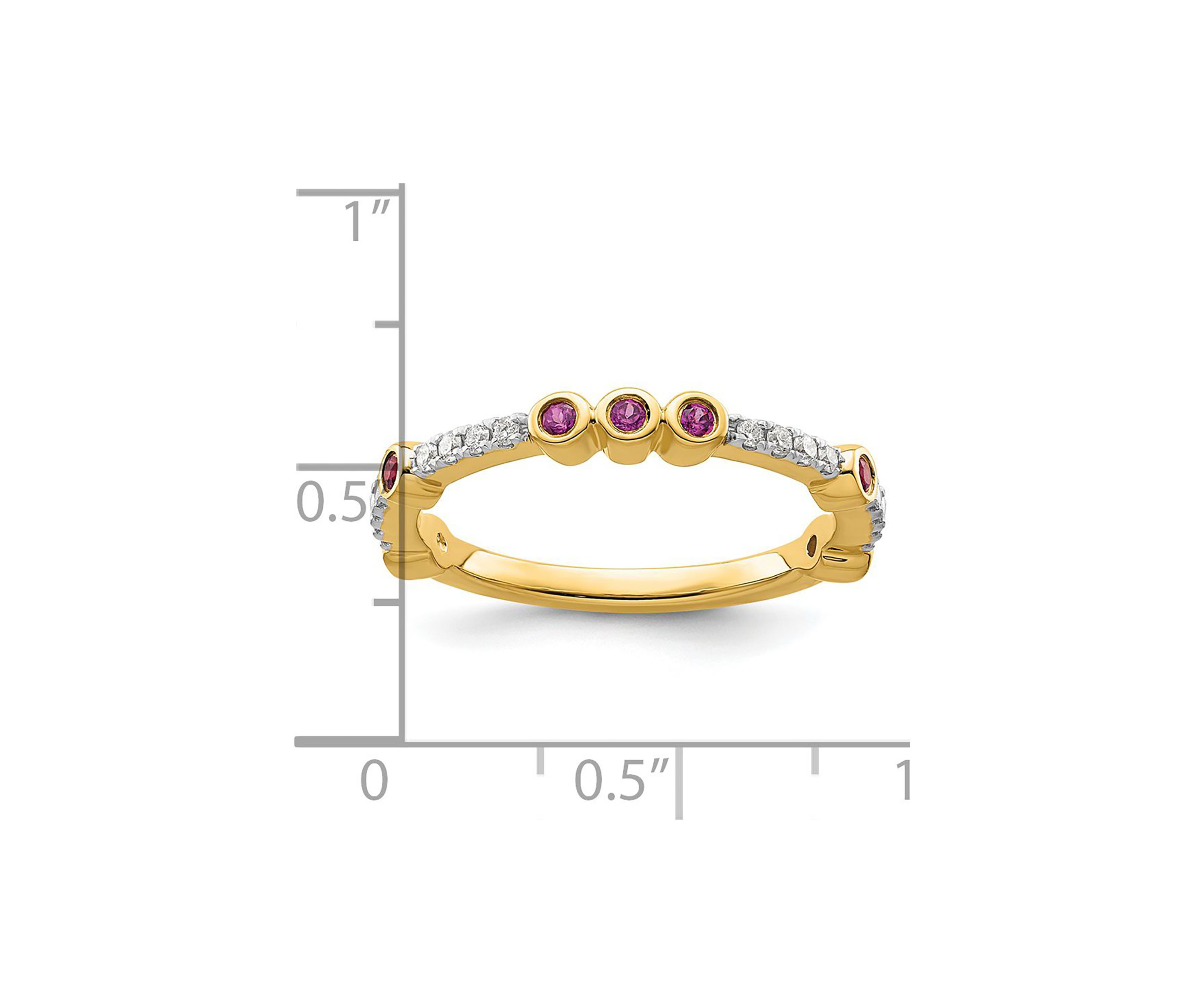 1/5 ct. t.w. Rhodolite Garnet and 1/10 ct. t.w. Diamond Stackable Expressions Ring in 14K Gold