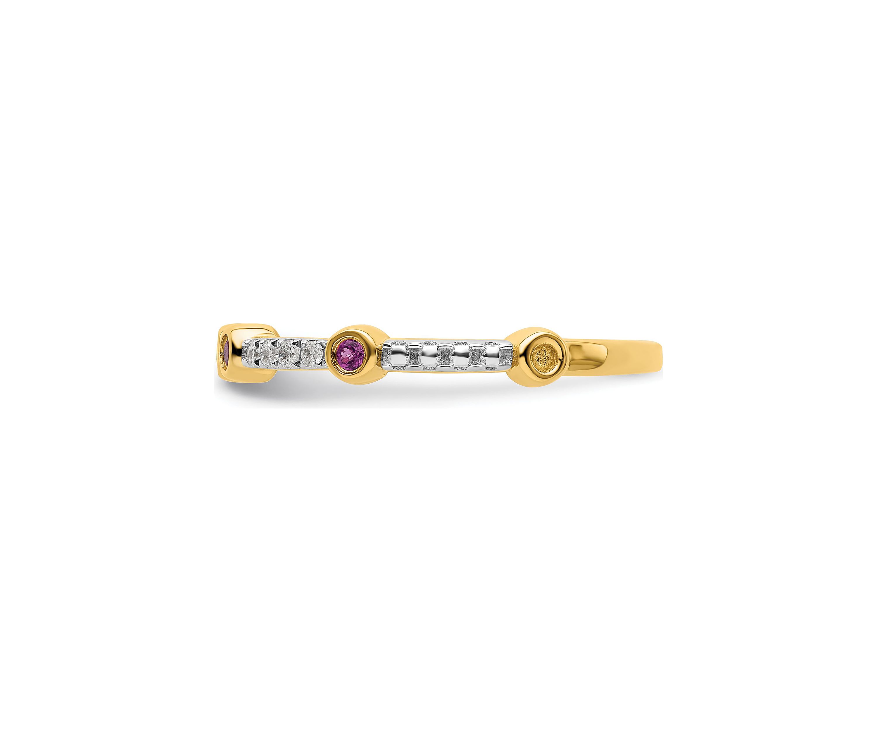 1/5 ct. t.w. Rhodolite Garnet and 1/10 ct. t.w. Diamond Stackable Expressions Ring in 14K Gold