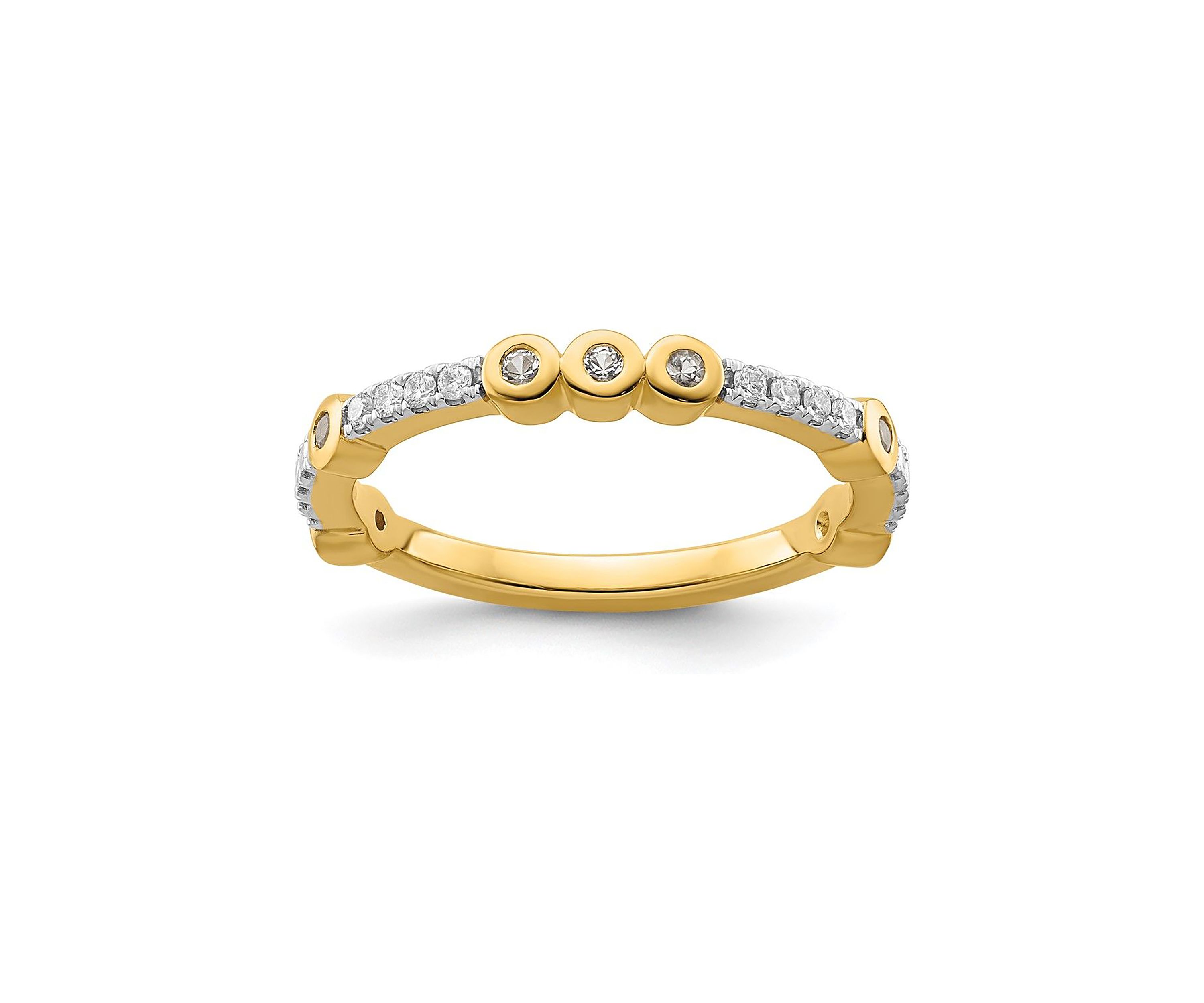 1/5 ct. t.w. White Topaz and 1/10 ct. t.w. Diamond Stackable Expressions Ring in 14K Gold