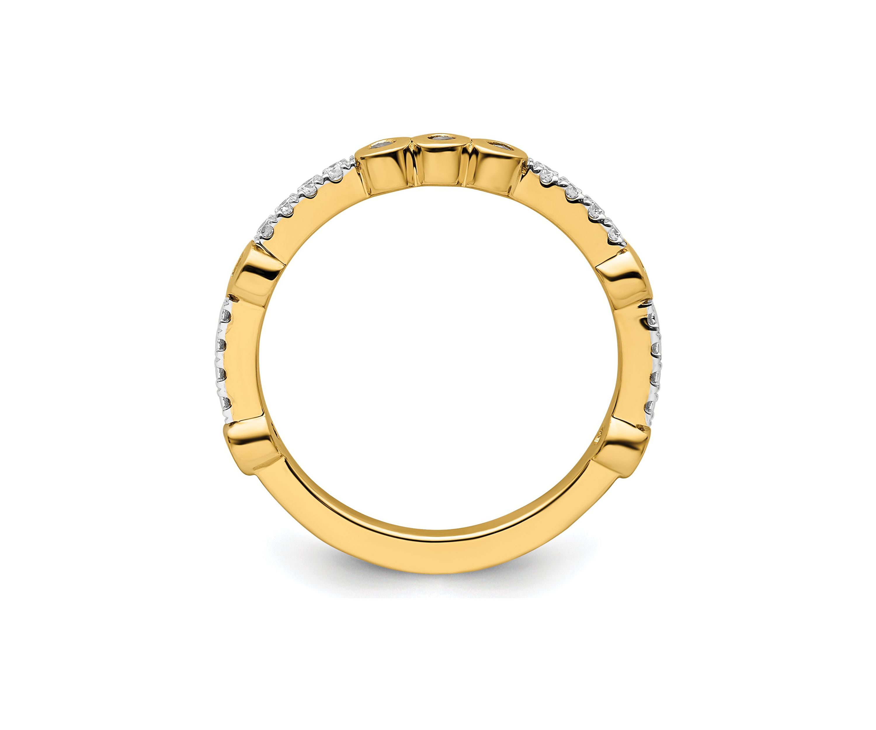 1/5 ct. t.w. White Topaz and 1/10 ct. t.w. Diamond Stackable Expressions Ring in 14K Gold