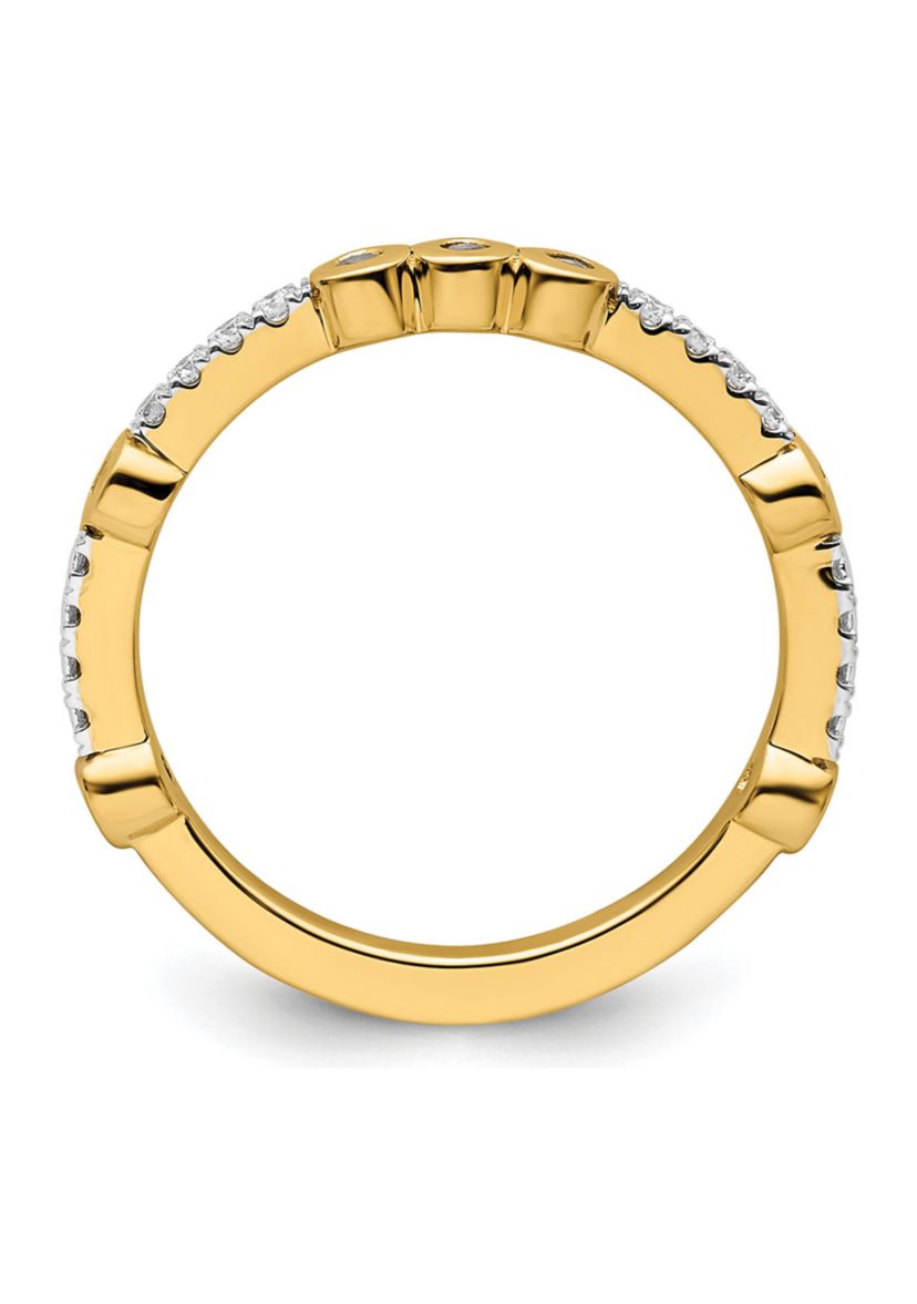 1/5 ct. t.w. White Topaz and 1/10 ct. t.w. Diamond Stackable Expressions Ring in 14K Gold