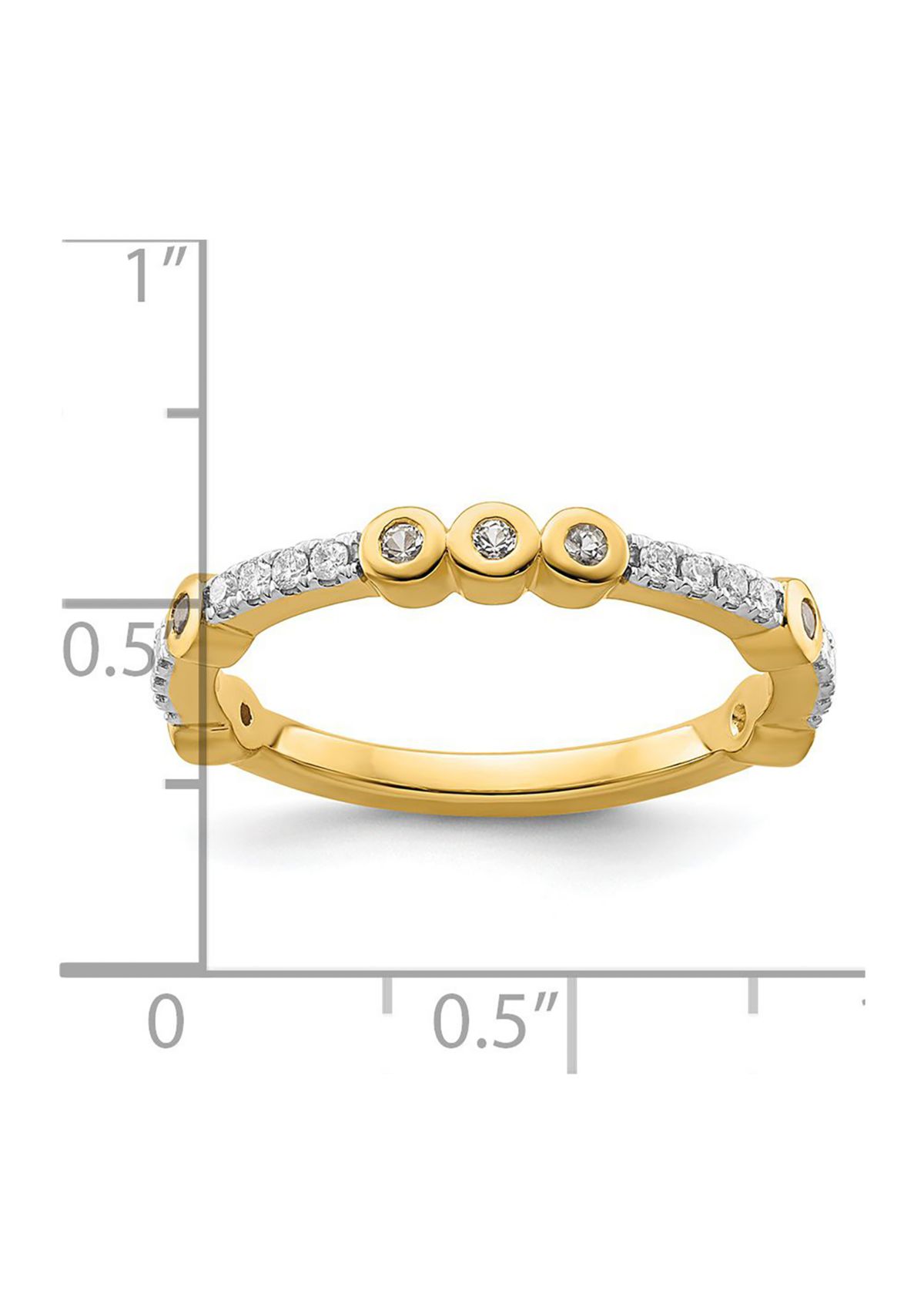 Belk & Co. 1/5 ct. t.w. White Topaz and 1/10 ct. t.w. Diamond Stackable ...